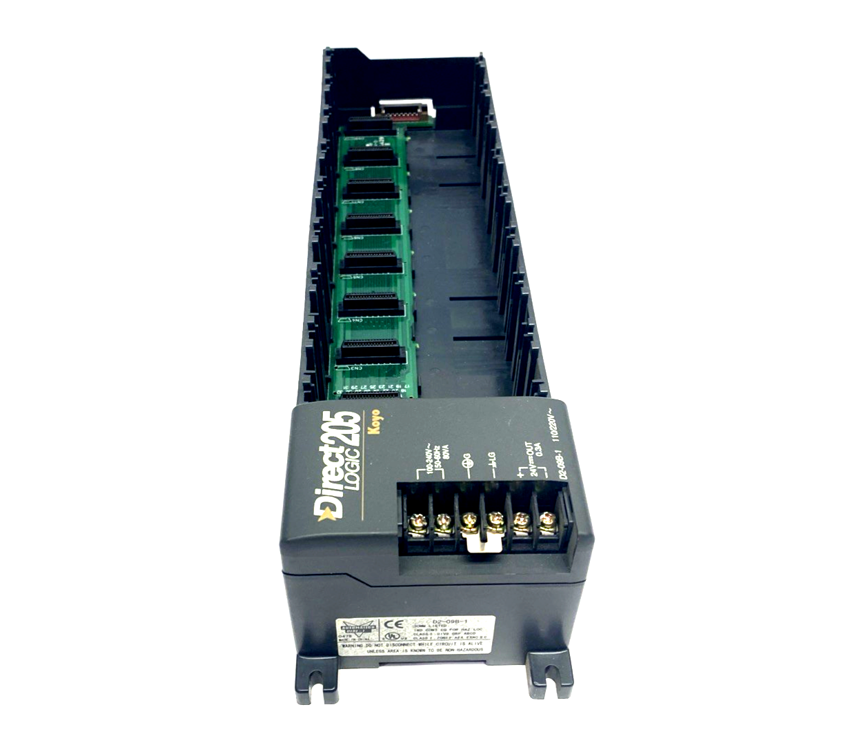 D2-09B-1 | Automation Direct DirectLOGIC DL205 I/O Module Base, 9-Slot 110-220VAC - Used - Maverick Industrial Sales