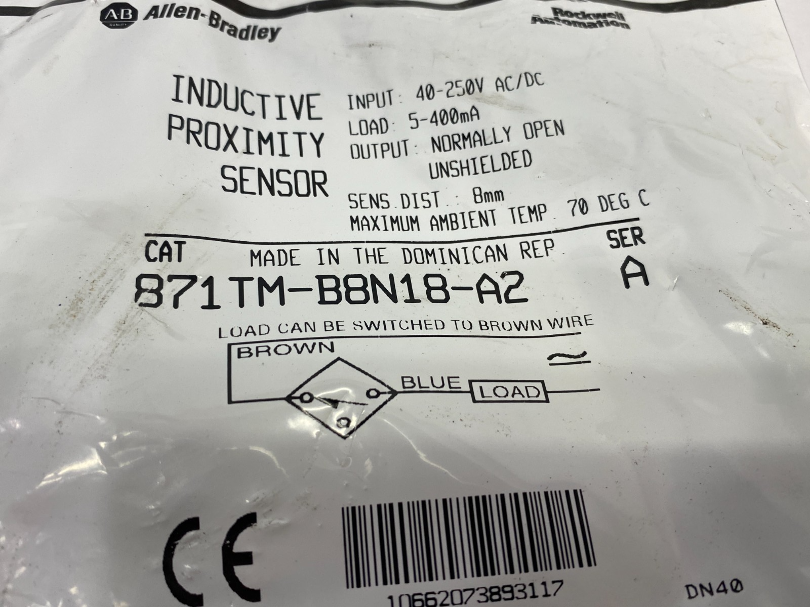 Allen Bradley 871TM-B8N18-A2 Ser. A Inductive Proximity Sensor 8mm Sense Distan. - Maverick Industrial Sales