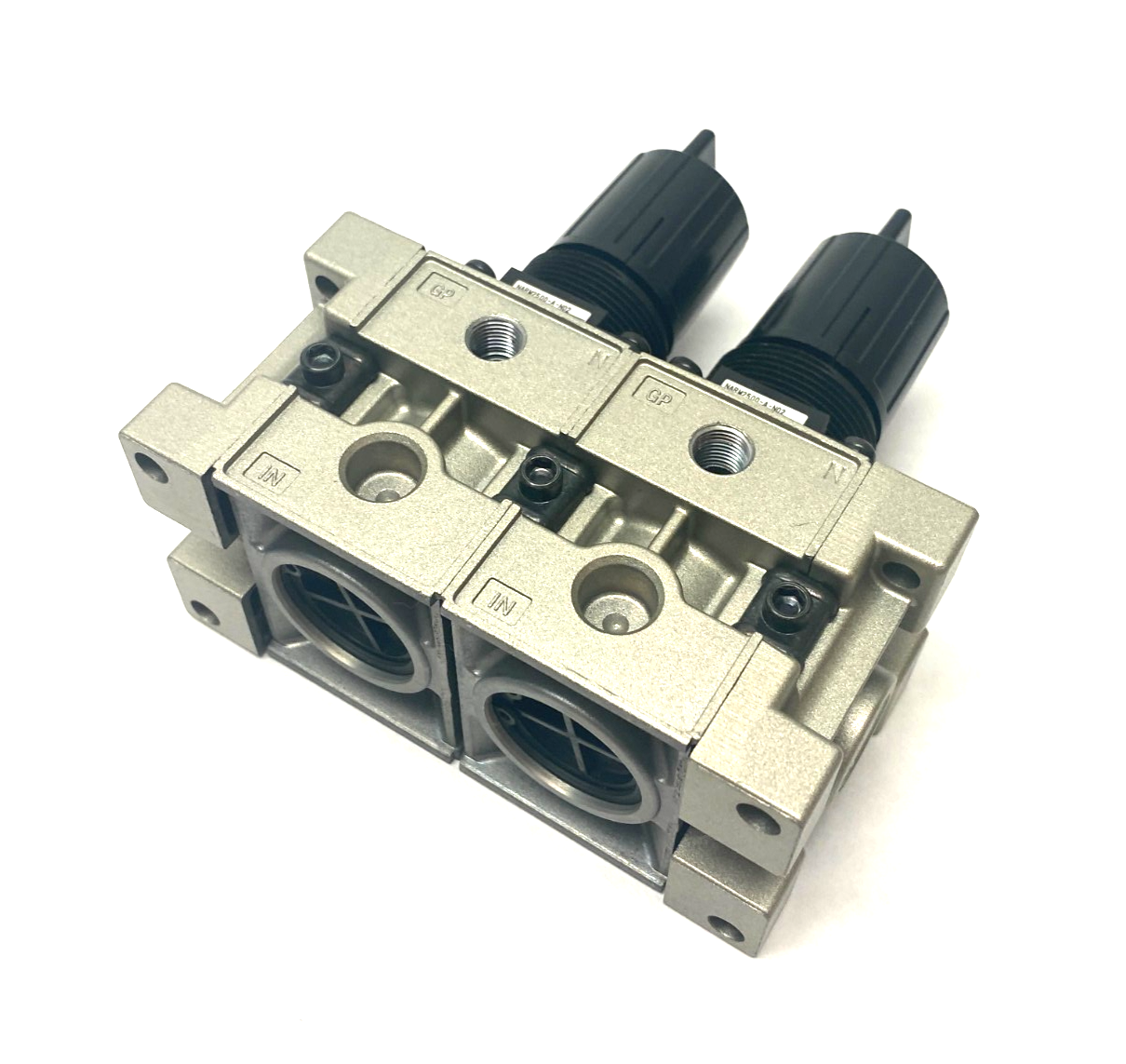 SMC NARM2500-02A-N02 Dual-Regulator Modular Manifold 1/4" NPT - Maverick Industrial Sales