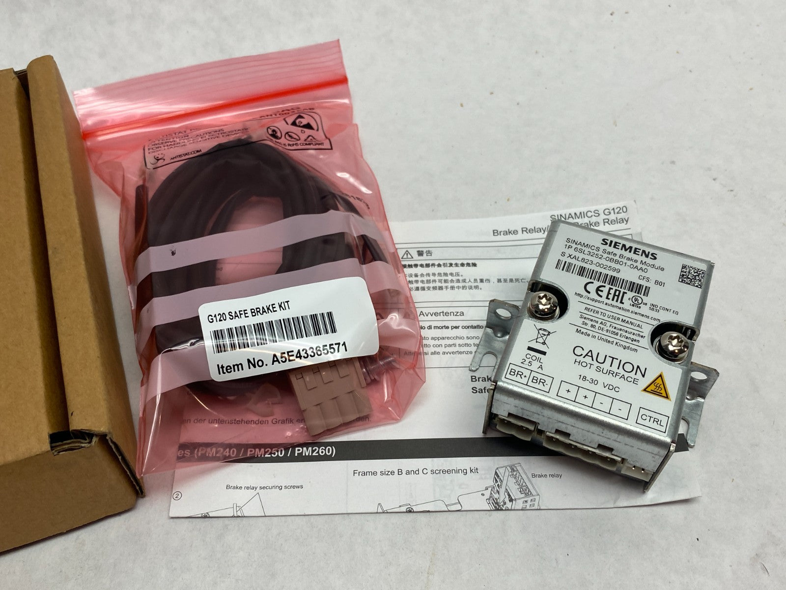 Siemens 6SL3252-0BB01-0AA0 SINAMICS Safe Brake Relay for Power Module - Maverick Industrial Sales