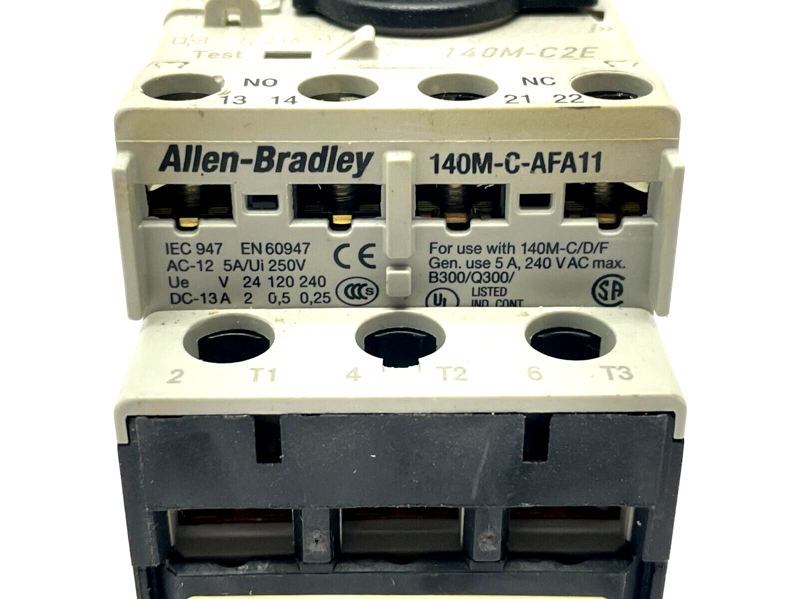 140M-C2E-B16 | Allen Bradley Ser. C Motor Starter w/ 140M-C-AFA11 Aux Contact - Used - Maverick Industrial Sales