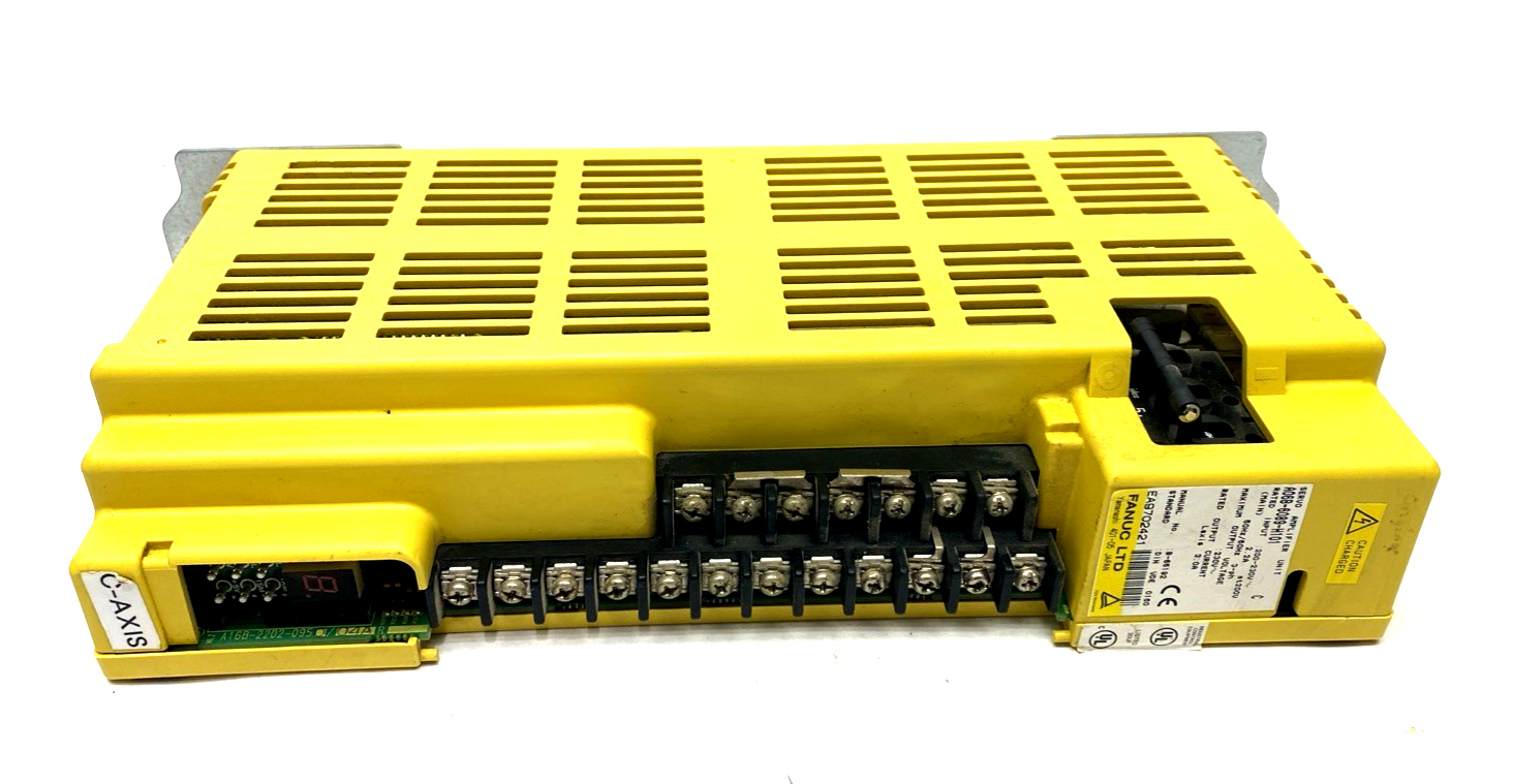 A06B-6089-H101 | Fanuc C Servo Amplifier Unit 230VAC 3PH 3A CHIPPED SIDE PLASTIC - Used - Maverick Industrial Sales