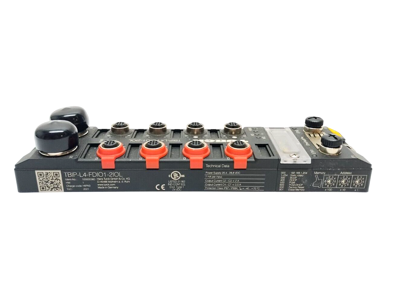 Turck TBIP-L4-FDIO1-2IOL IO-Link, EtherNet/IP & CIP Block Module 100000360 - Maverick Industrial Sales