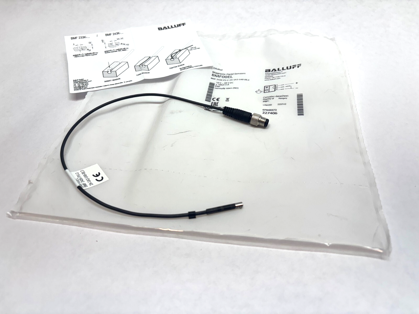 Balluff BMF00EL Magnetic Field Sensor, BMF 243K-PS-C-2A-SA2-S49-00 - Maverick Industrial Sales