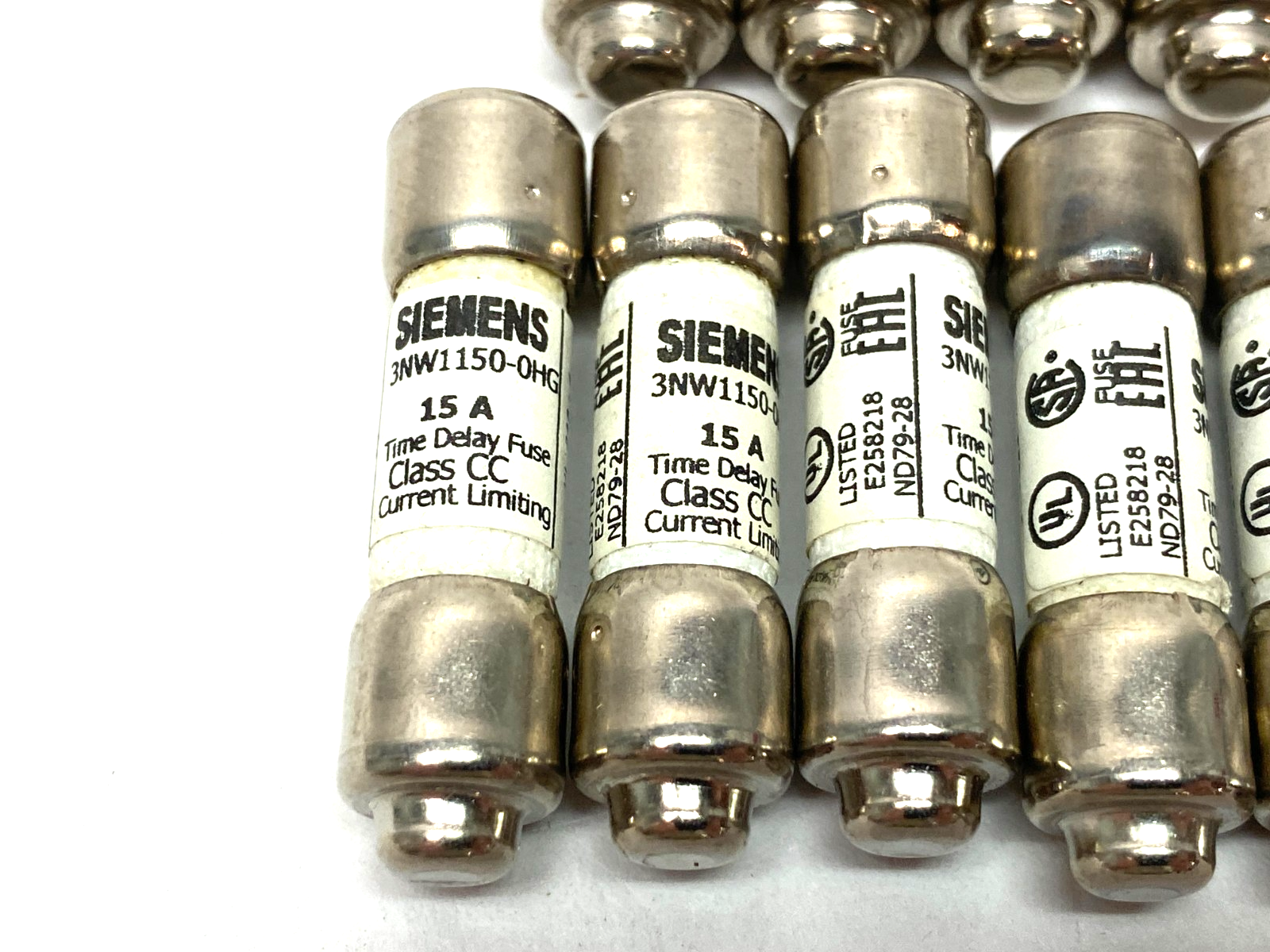 Siemens 3NW1150-0HG SENTRON Cylindrical Fuse, 15A, Slow-Blow, LOT OF 11 - Maverick Industrial Sales