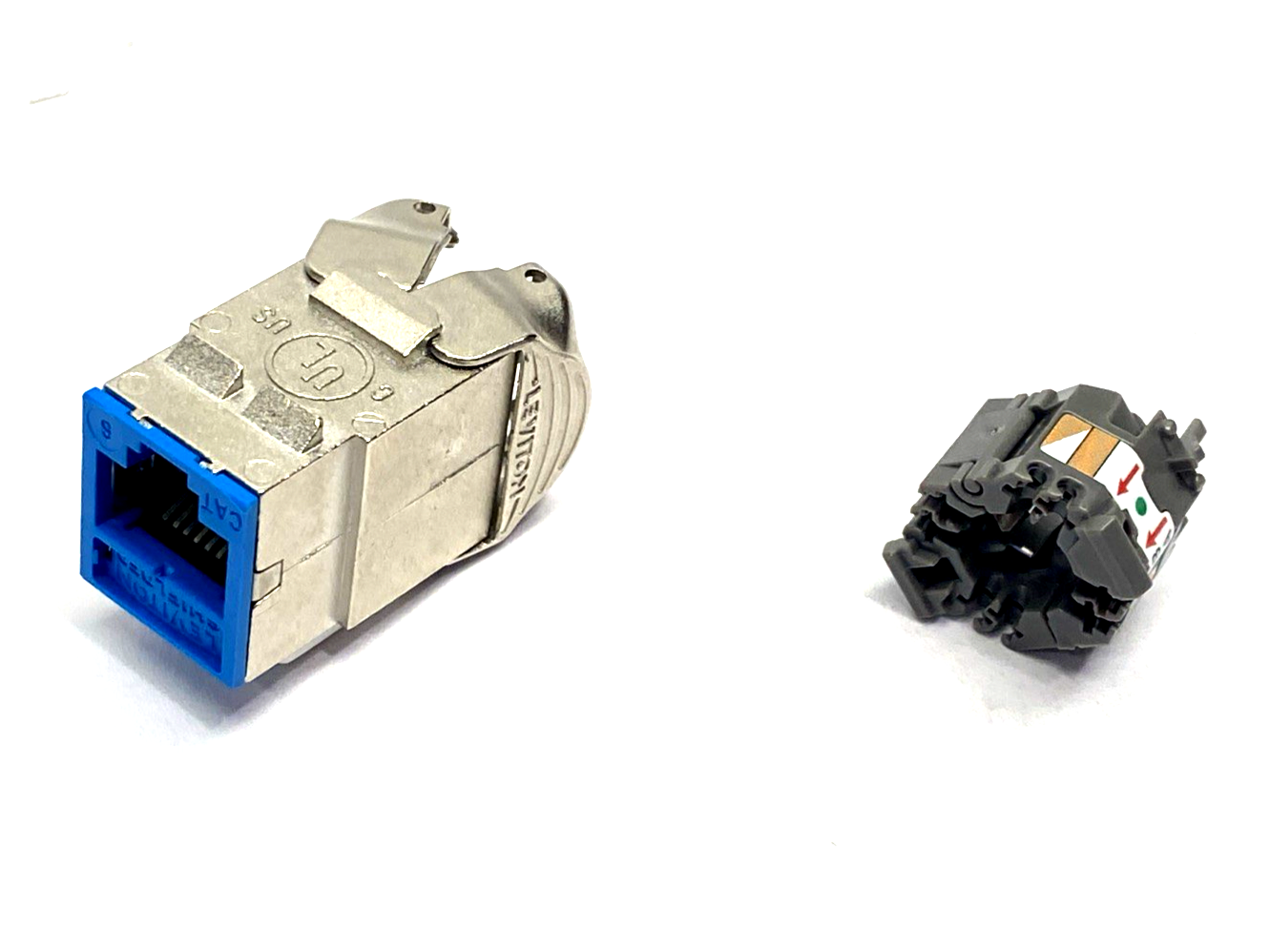 61SJK-RL6 | Leviton ATLAS-X1 Blue Cat 6 Shielded QUICKPORT Jack - New – Open box - Maverick Industrial Sales