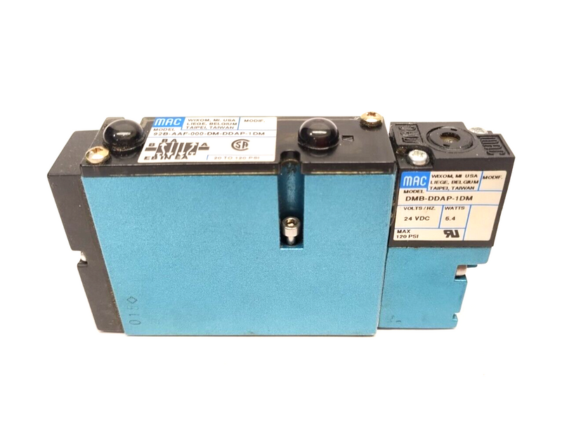 Mac Valves 92B-AAF-000-DM-DDAP-1DM 5/2 Single Circuit Bar Solenoid Valve 24VDC - Maverick Industrial Sales