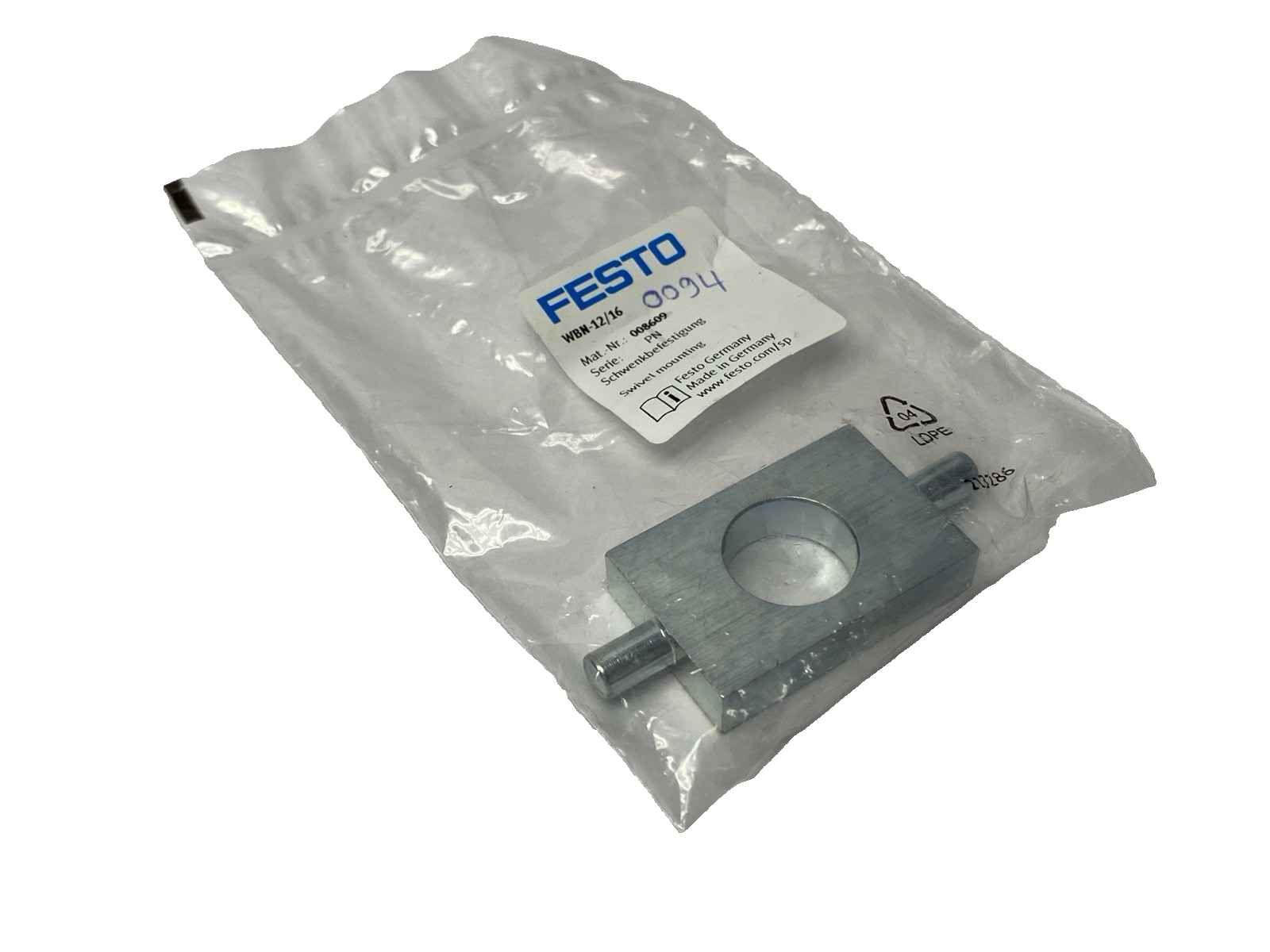 Festo WBN-12/16 Swivel Mounting 008609 - Maverick Industrial Sales