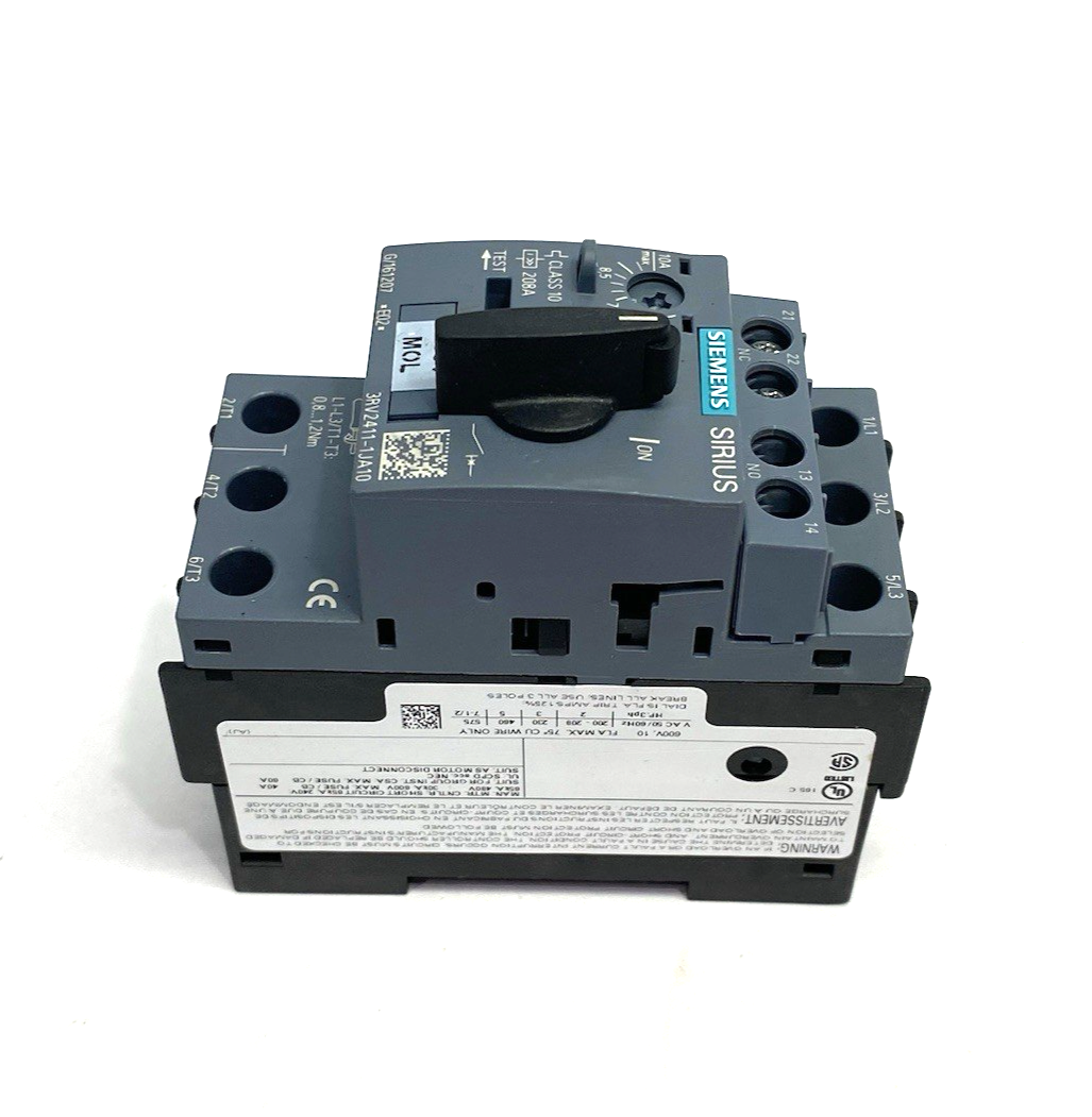 Siemens 3RV2411-1JA10 SIRIUS Motor Protection Circuit Breaker Size S00 - Maverick Industrial Sales