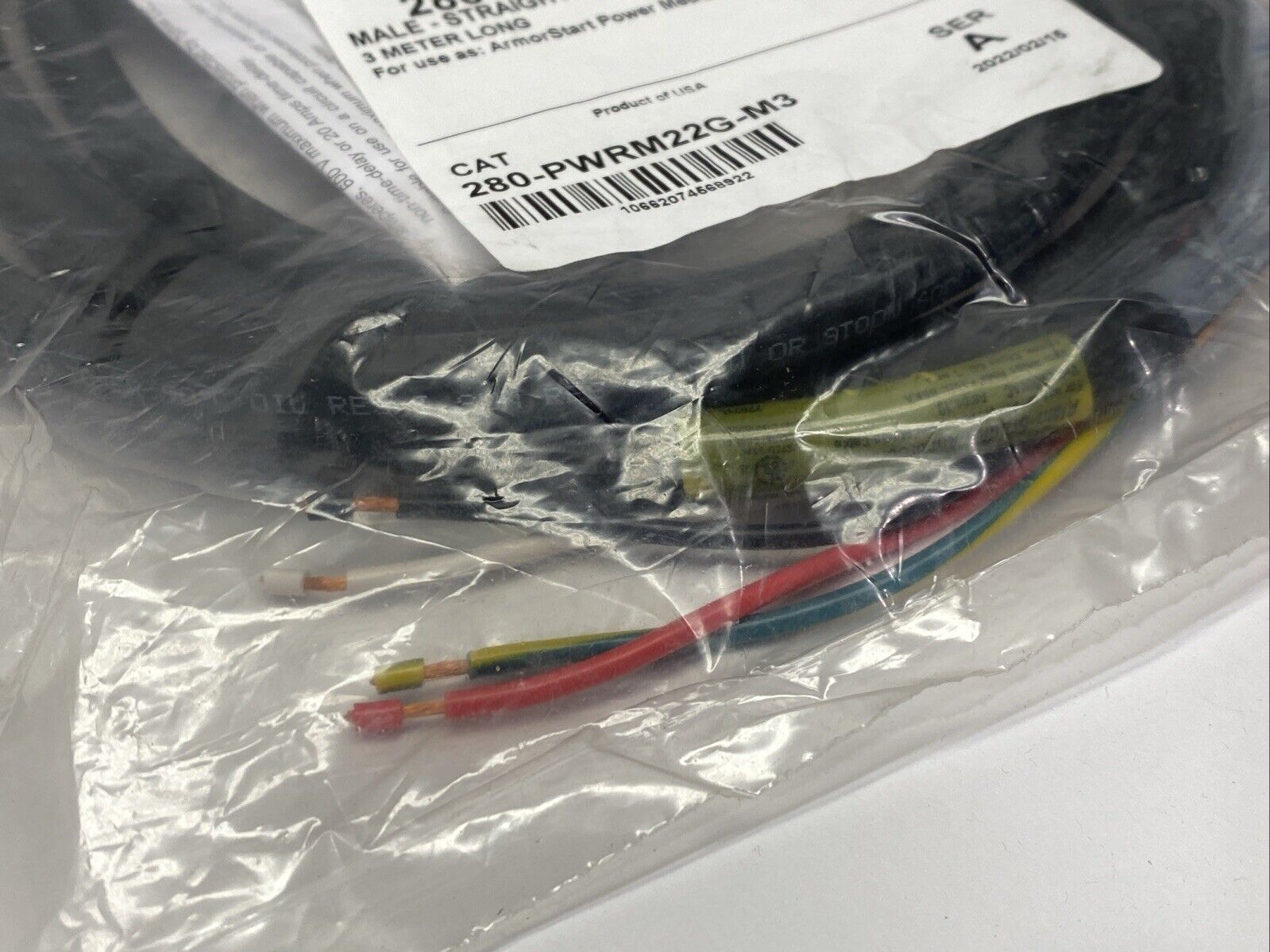 Allen Bradley 280-PWRM22G-M3 Ser A ArmorConnect 3-PH Power Media Drop Cable 3m - Maverick Industrial Sales