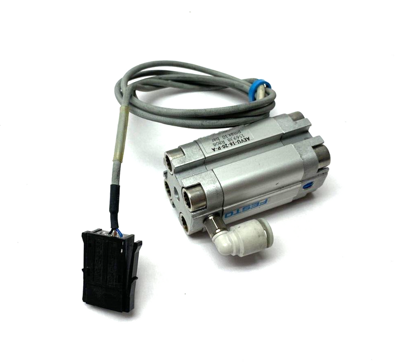 Festo AEVU-16-20-P-A Compact Pneumatic Cylinder 20mm Stroke 156938 w/ 150855 - Maverick Industrial Sales