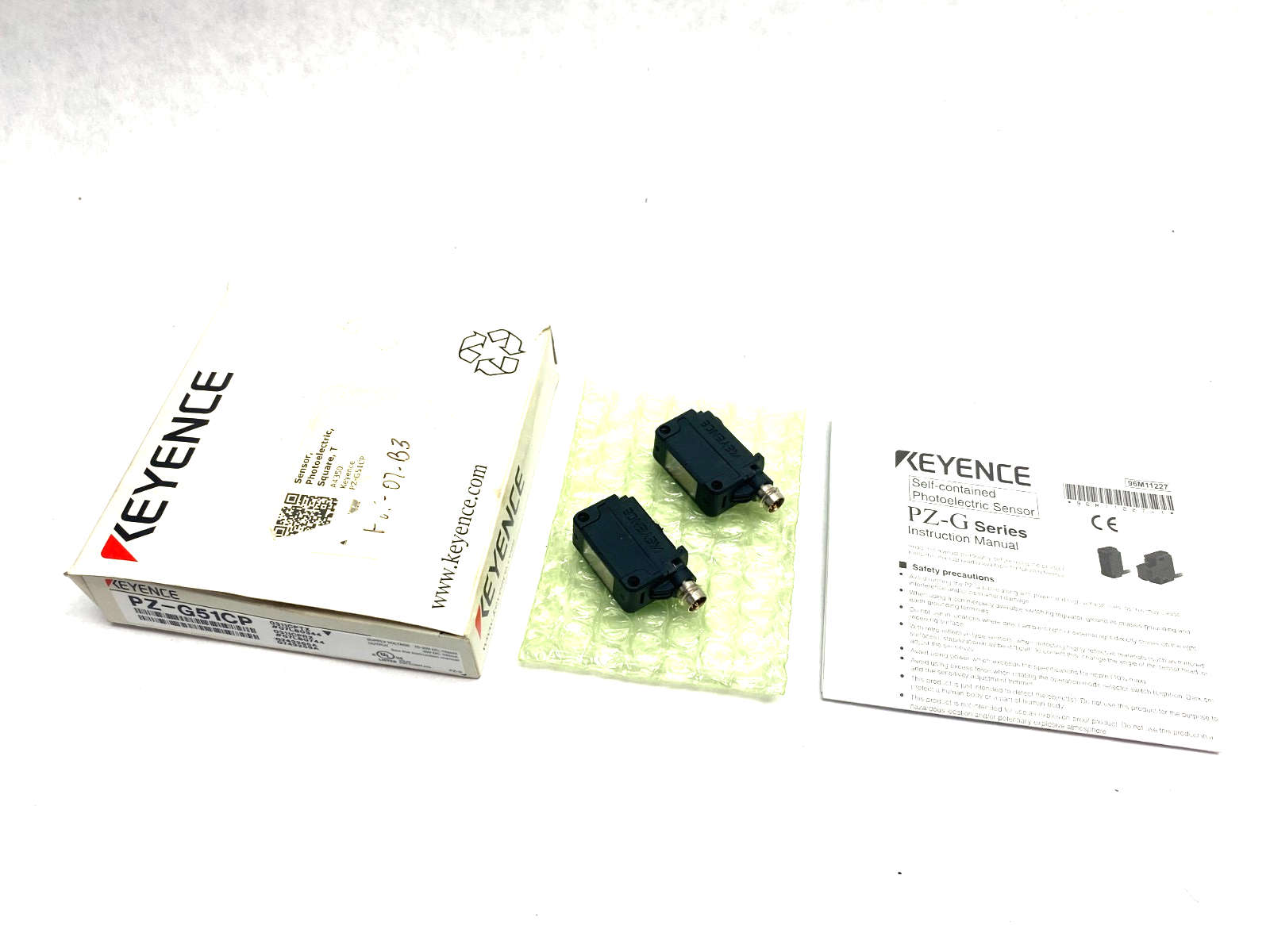 Keyence PZ-G51CP Square Transmissive Thrubeam Sensor Set, M8 Connector Type - Maverick Industrial Sales