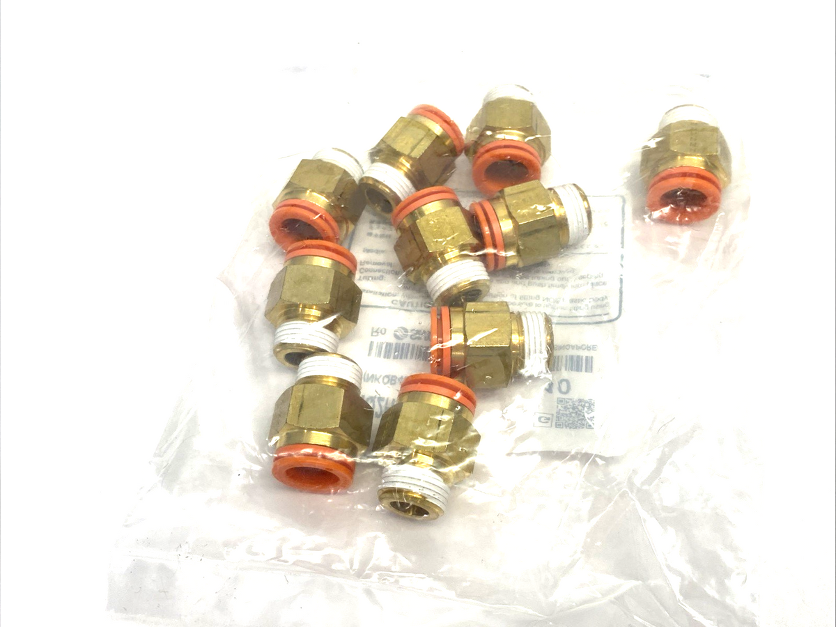 KQ2H13-36S | SMC One-Touch Pneumatic Male Connector Fitting, 1/2" Tube OD, 10-PACK - New - Maverick Industrial Sales