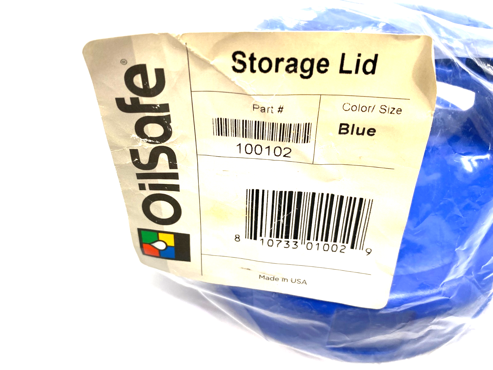 100102 | Oilsafe Spill-Proof Storage Lid, Blue - New - Maverick Industrial Sales