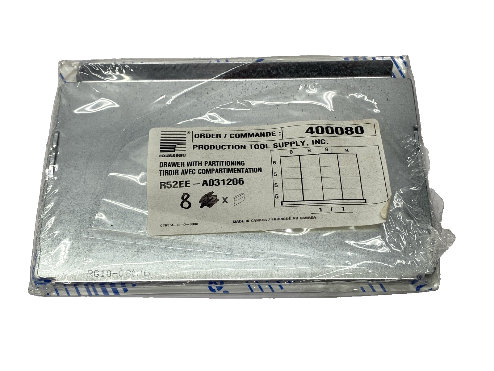 R52EE-A031206 | Rousseau Metal Drawer with Partitioning PKG OF 8 - New – Open box - Maverick Industrial Sales