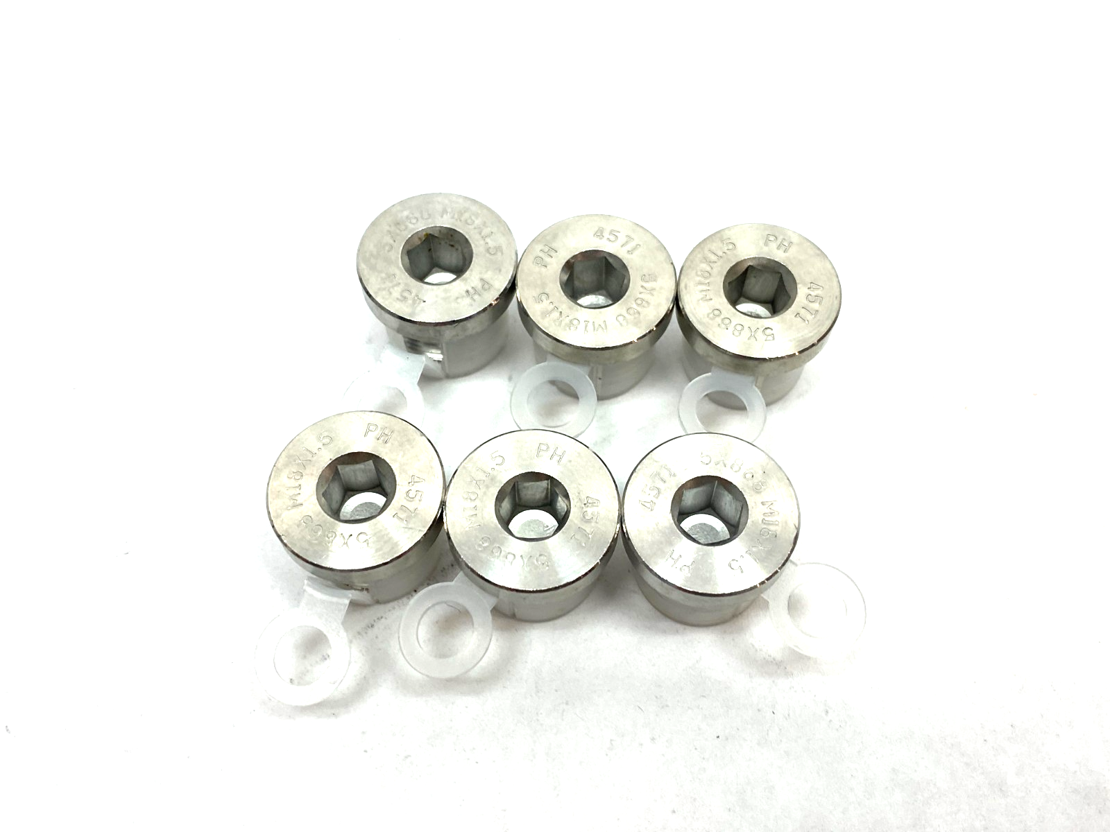 Inner Hex Head M18x1.5 Pipe Fitting Plug, Stainless Steel w/ Seal LOT OF 6 - Maverick Industrial Sales