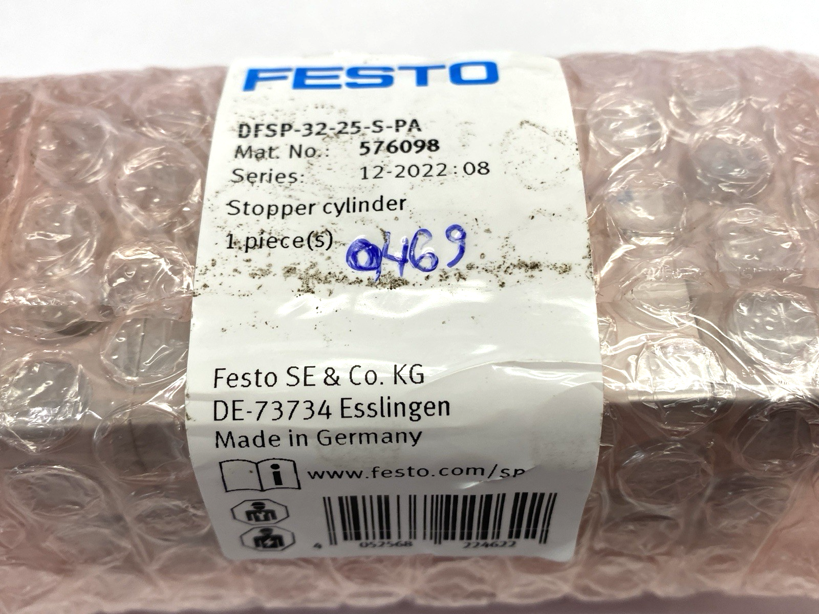 Festo DFSP-32-25-S-PA Pneumatic Stopper Cylinder 32mm Bore 25mm Stroke 576098 - Maverick Industrial Sales