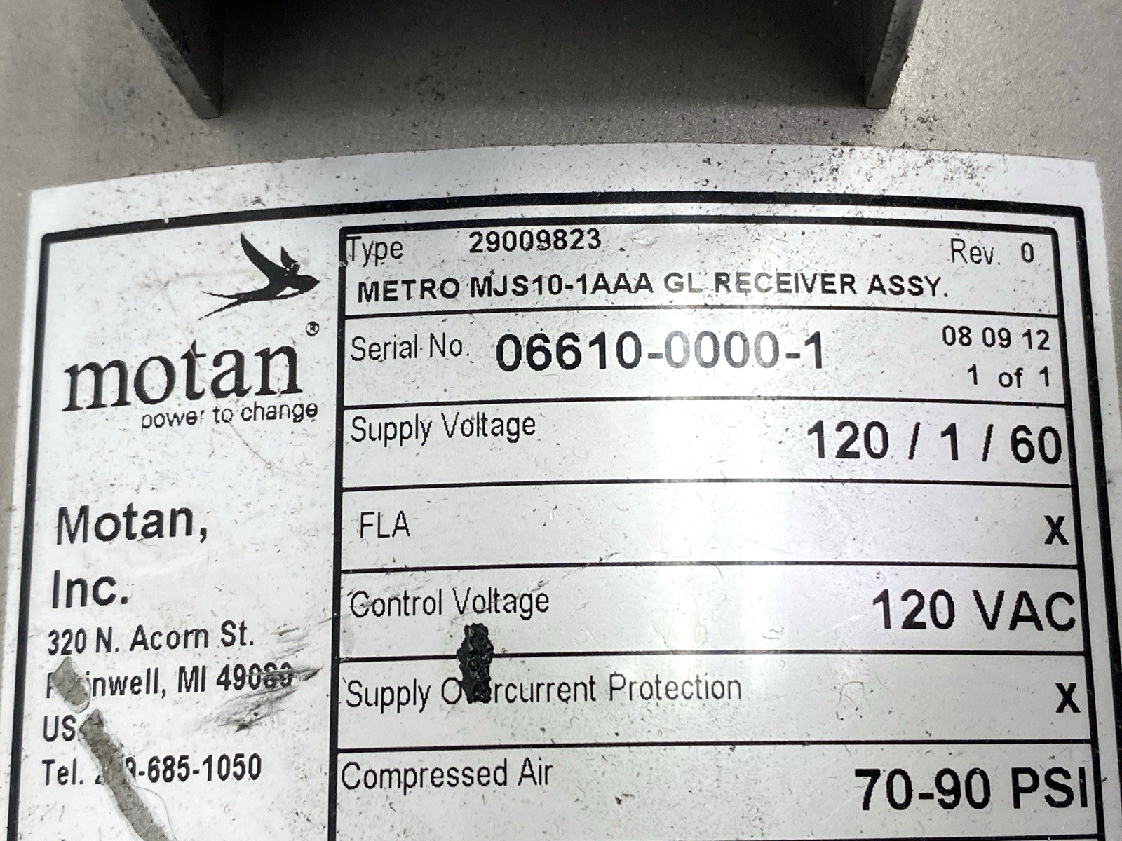Motan MJS10-1AAA Rev. 0 Metro Vacuum Receiver Assembly 120VAC 29009823 NO LID - Maverick Industrial Sales
