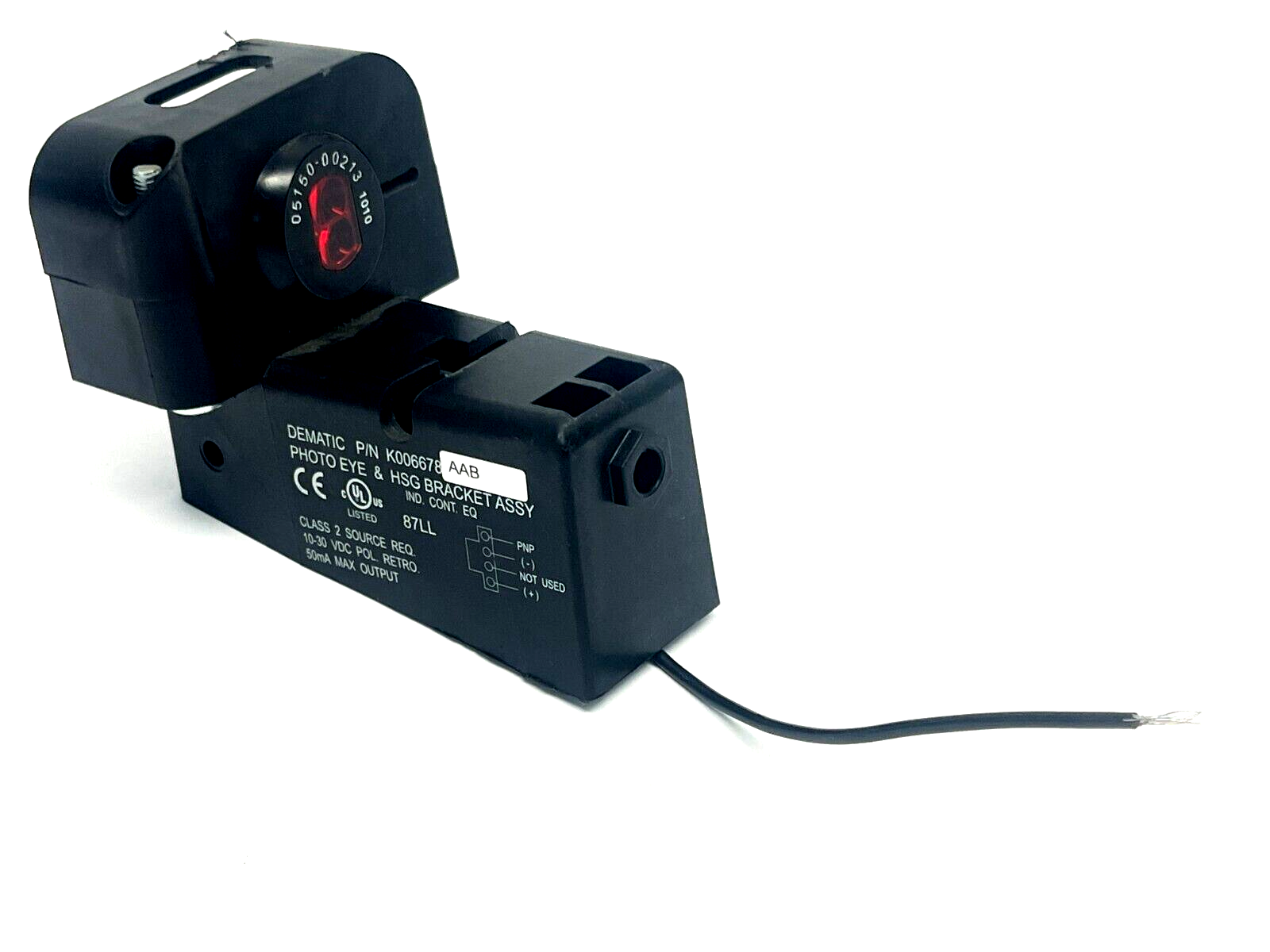 K006678AAB | Dematic Photo Eye & Housing Bracket Assembly 05150-00213 - Used - Maverick Industrial Sales