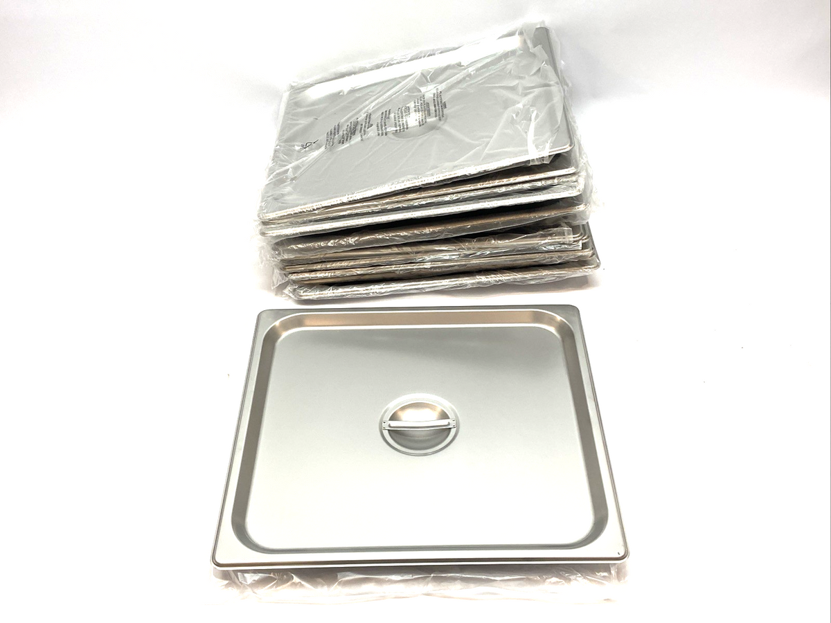 Choice 4070150 Steam Table Hotel Pan Cover 2/3 Size Stainless Steel LOT OF 12 - Maverick Industrial Sales