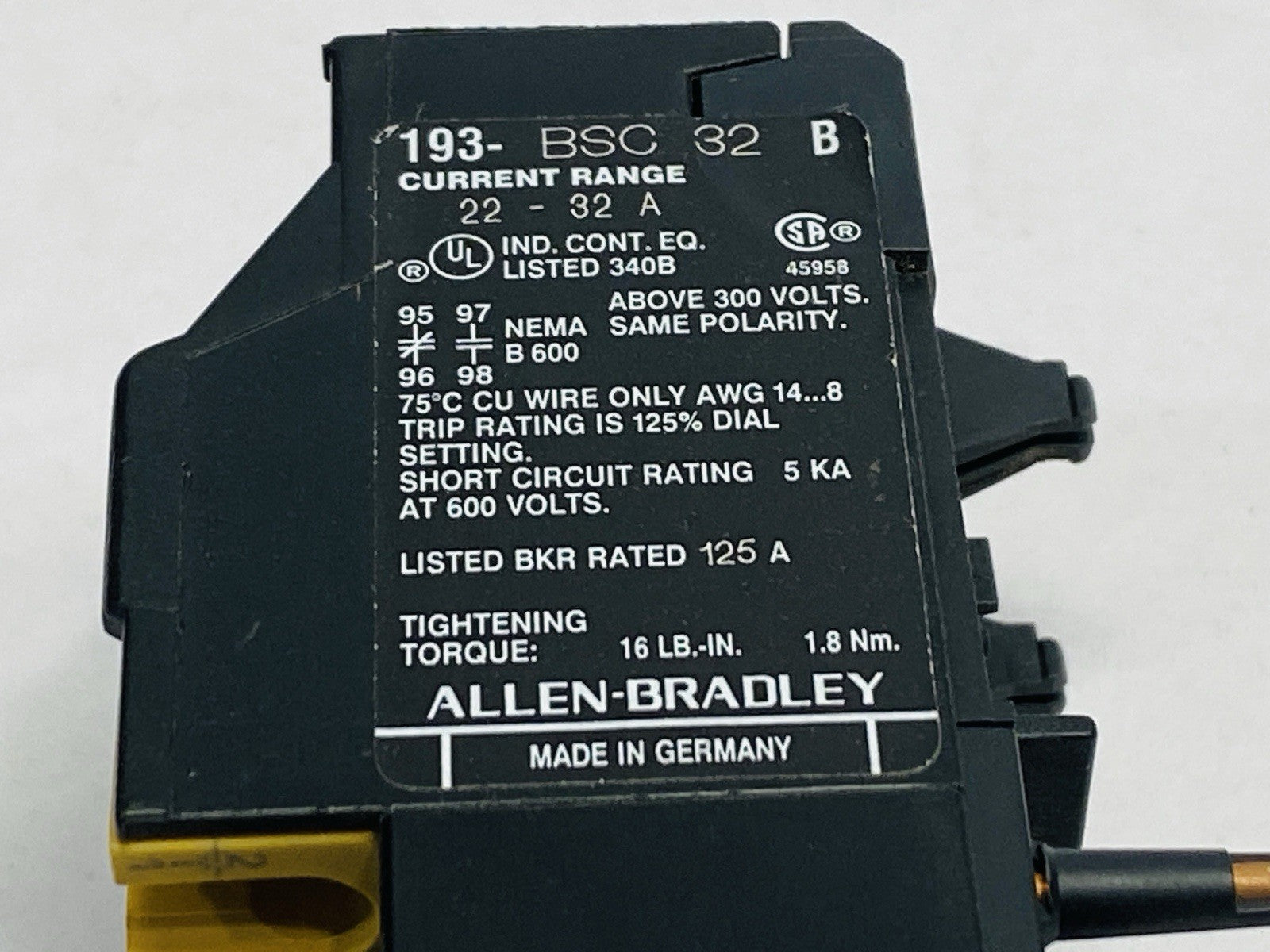 Allen Bradley 193-BSC32 Ser B Overload Relay 22-32A - Maverick Industrial Sales