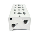 SMC VV3PA7-41-041-04T 4-Station Pneumatic Manifold Base 1/2" NPT Ports - Maverick Industrial Sales