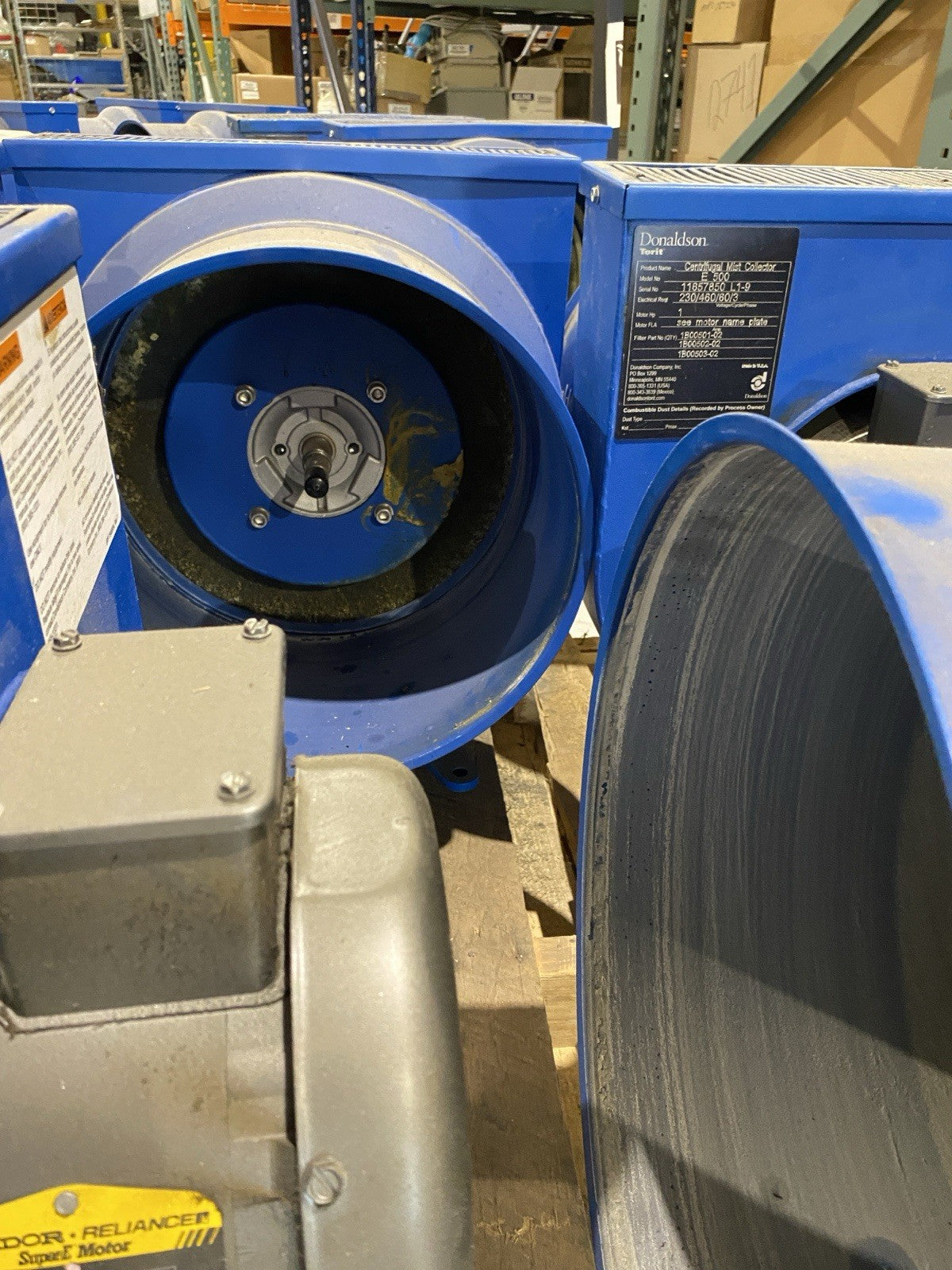 E-500 | Lot of 9 Donaldson Torit Centrifugal Mist Separator with Parts. For Repair - For parts or not working - Maverick Industrial Sales