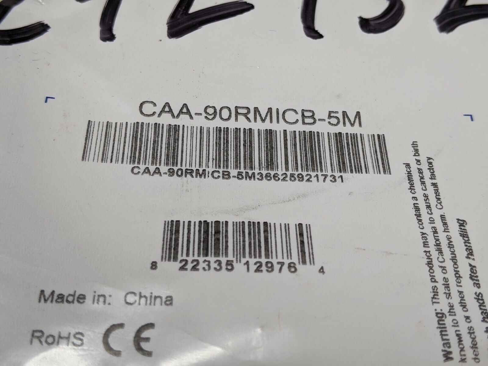 L-Com CAA-90RMICB-5M Angled USB Cable, Straight A Male / Angled Micro B Male, 5M - Maverick Industrial Sales