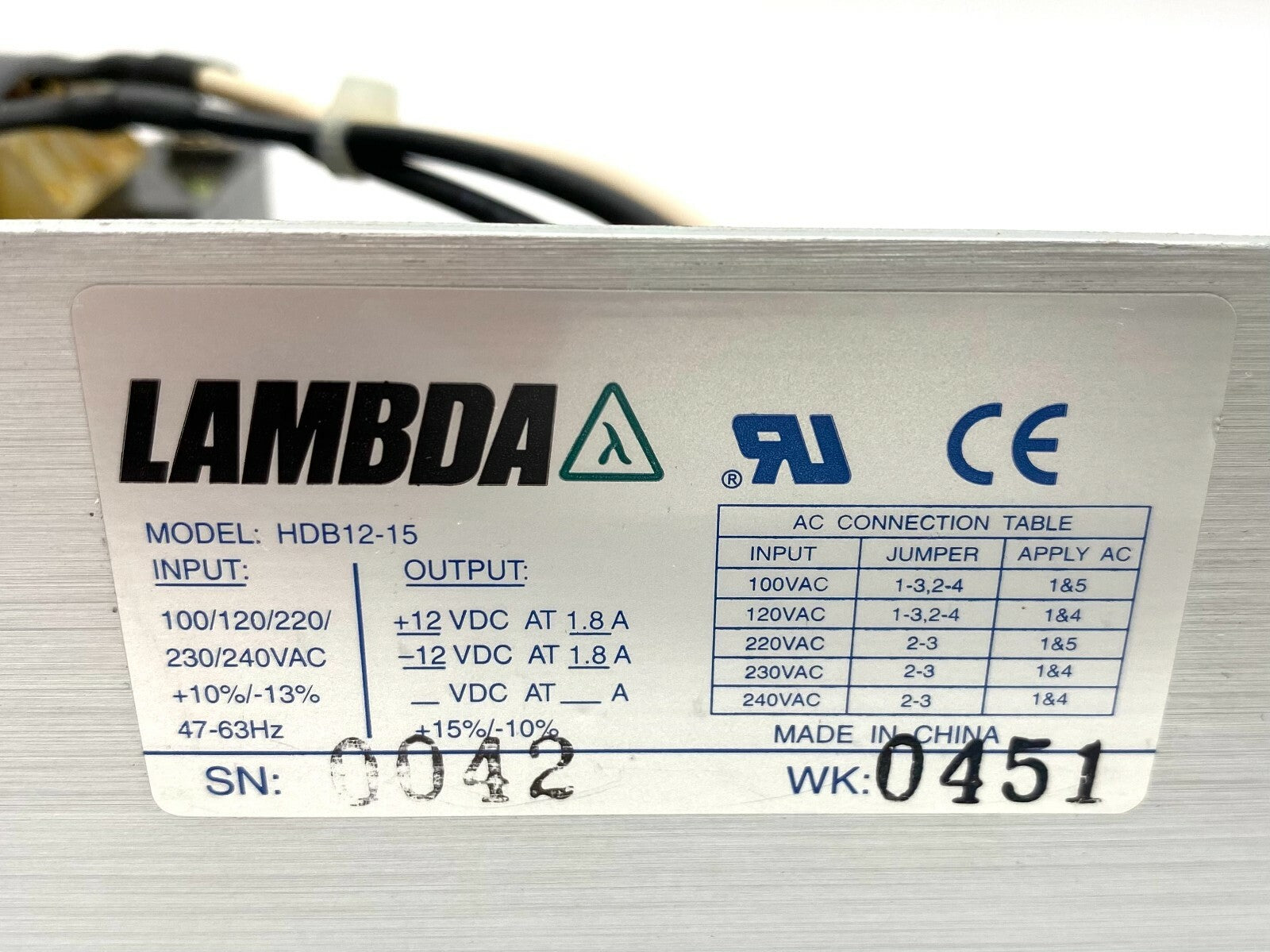 Lambda HDB12-15 Power Supply 12VDC - Maverick Industrial Sales