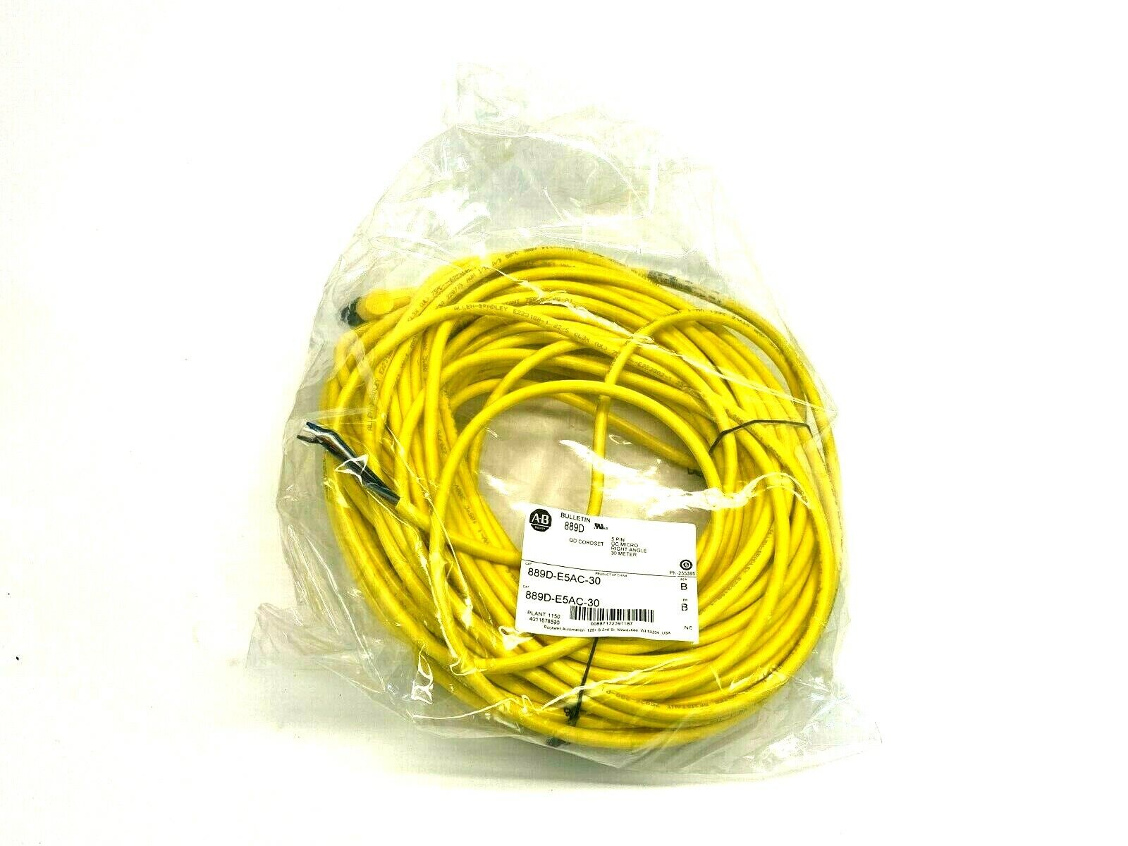Allen Bradley 889D-E5AC-30 Ser B QD Cordset DC Micro Right Angle 30 Meter - Maverick Industrial Sales