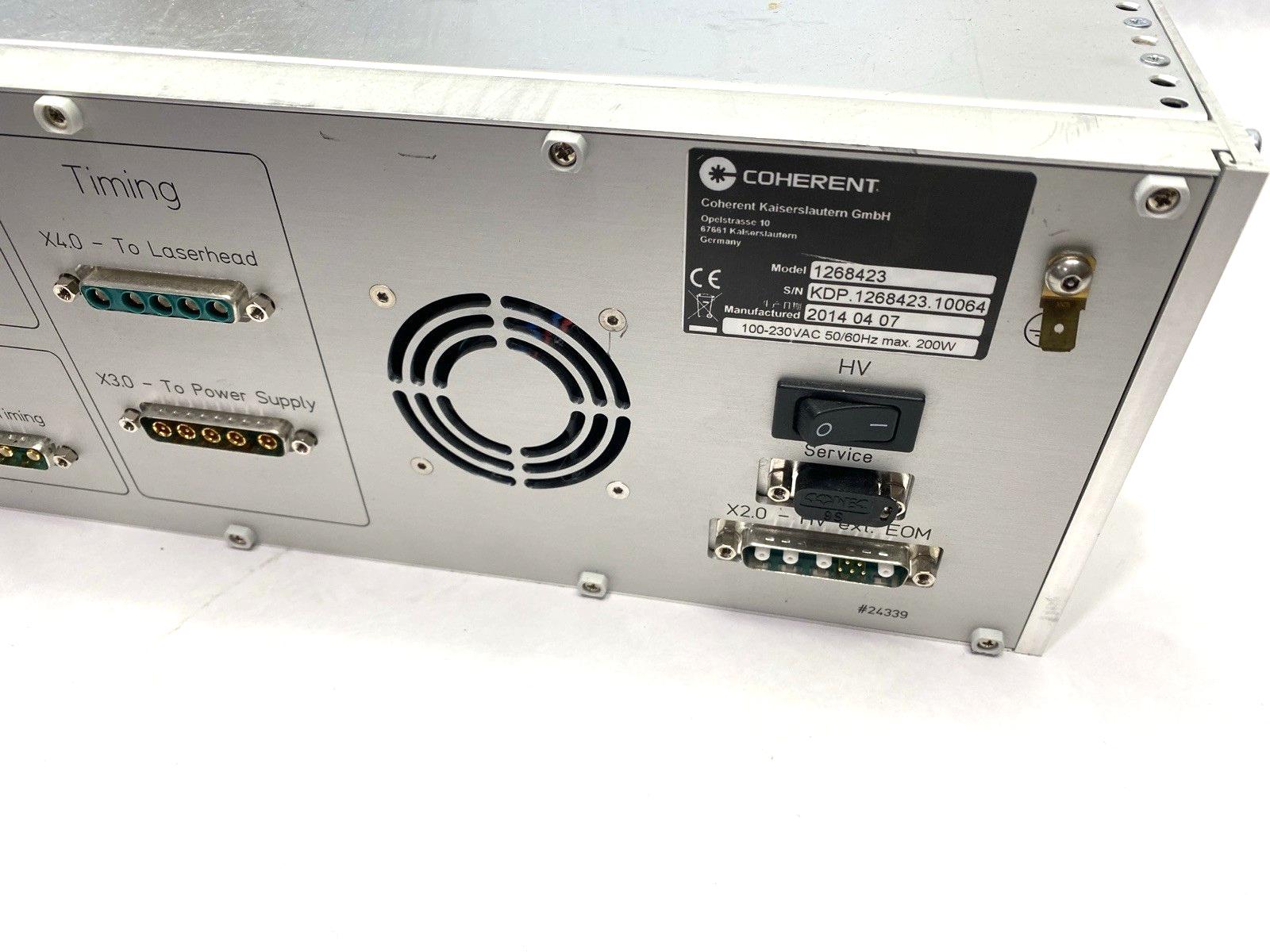 Coherent Kaiserslautern 1268423 GmbH HV Laser Power Supply EOM Model - Maverick Industrial Sales