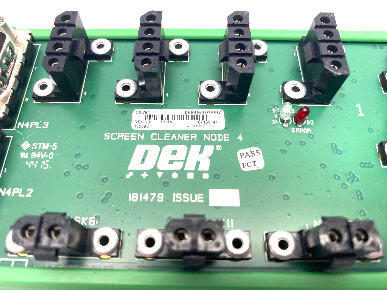 DEK 185281 Screen Cleaner Node 4 Rev. 10 150090-1 07150147 - Maverick Industrial Sales