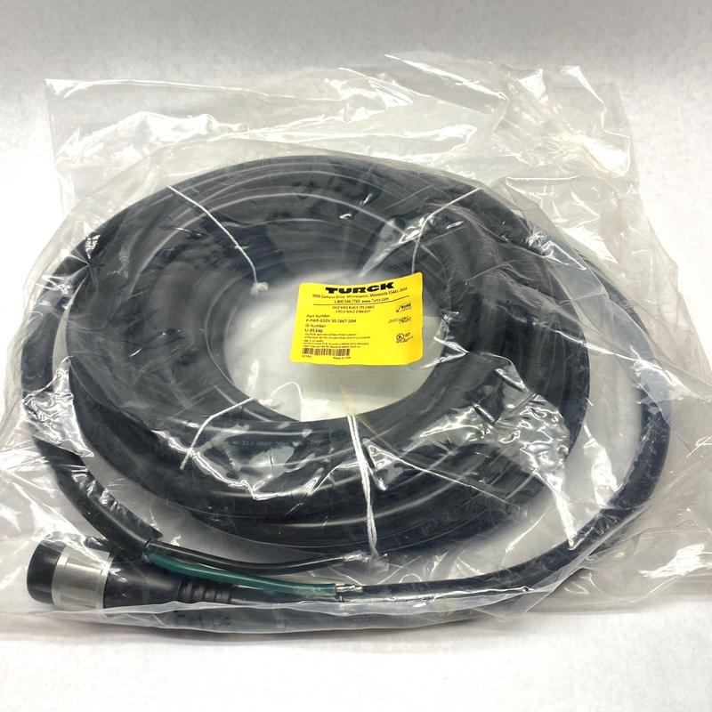 Turck P-PWR-GSDV 30-1667-10M 3x10 AWG Black TPE Cable 3Pole M Straight U-95346 - Maverick Industrial Sales