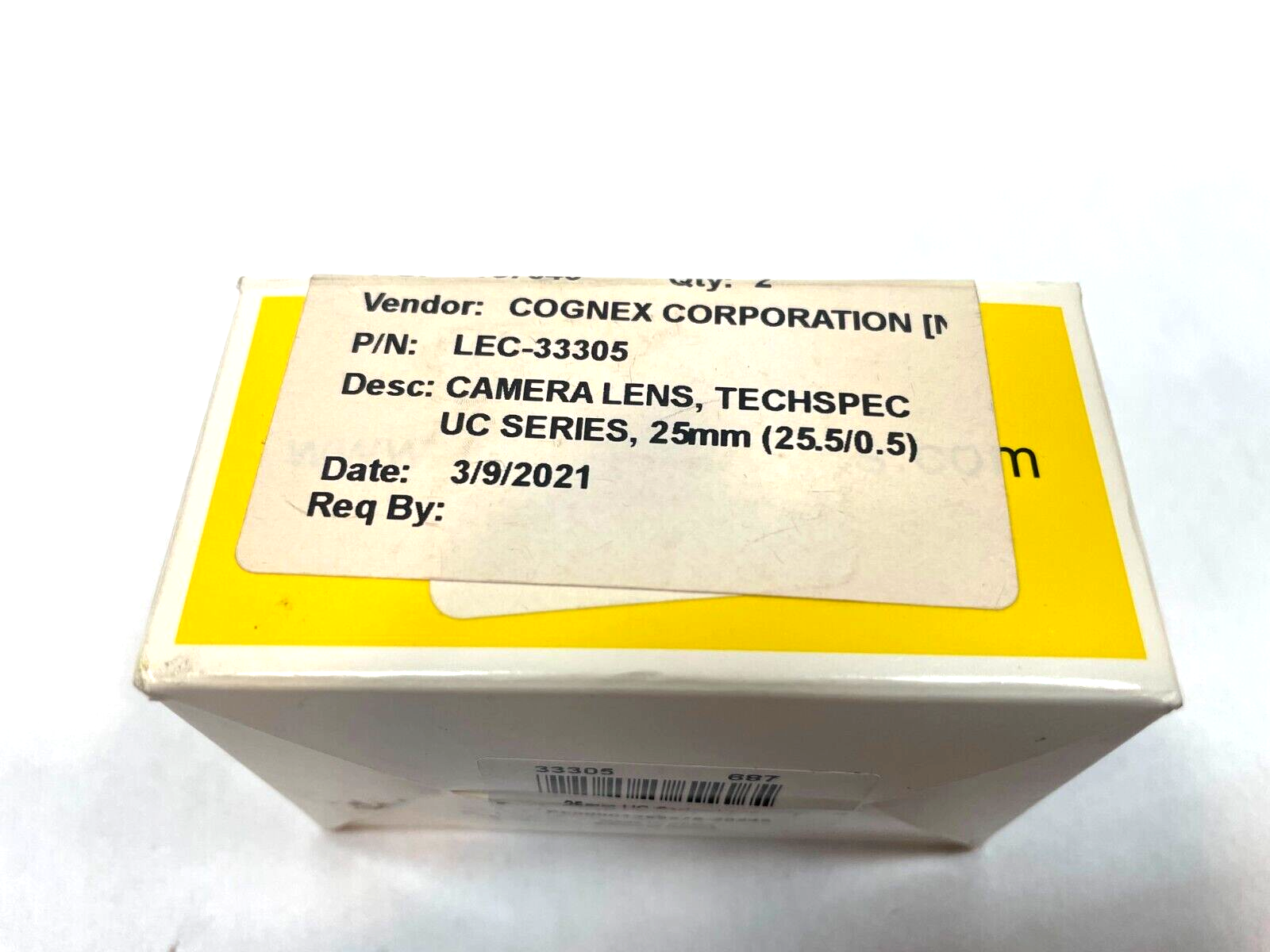 Edmund Optics 33305 Camera Lens, Techspec UC Series, 25mm/F1.85 - New - Maverick Industrial Sales