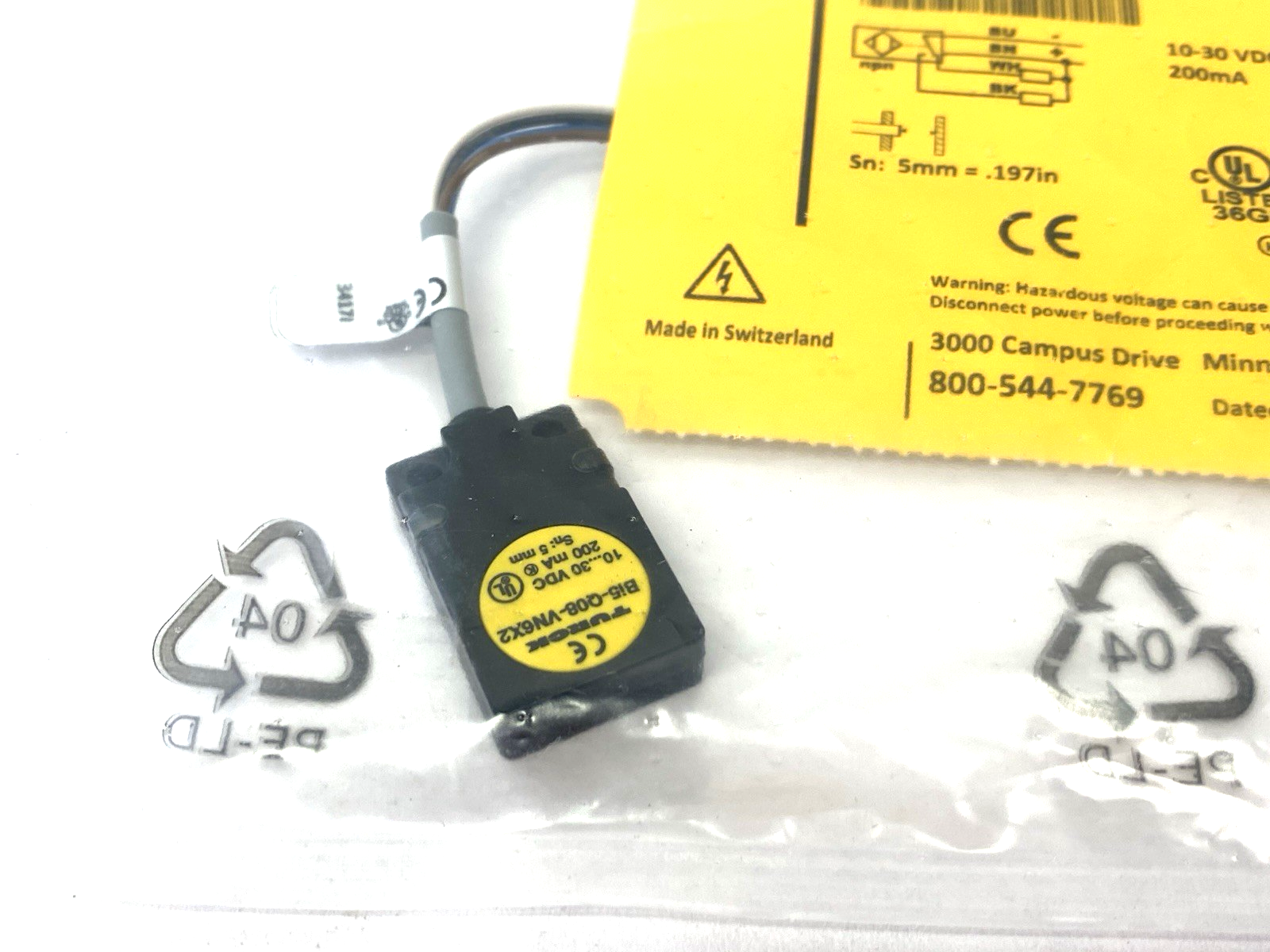 Turck BI 5-Q08-VN6X2/S1627 Inductive Proximity Sensor 5mm Sn NO/NC 1600296 - Maverick Industrial Sales