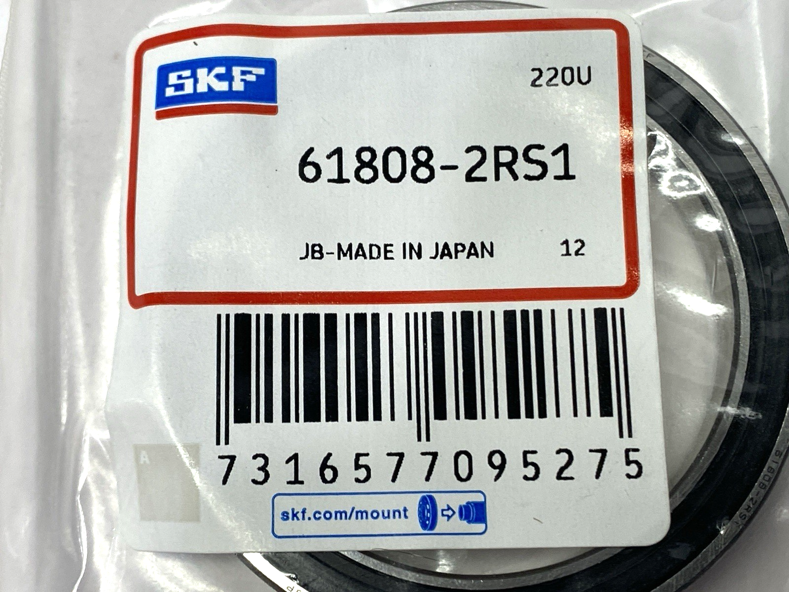 61808-2RS1 | SKF Single Row Deep Groove Ball Bearing - New - Maverick Industrial Sales
