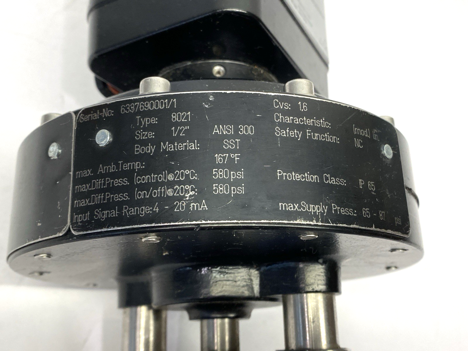 Schubert & Salzer 8021/015VGF106M-S-B-ZR-S-2 Sliding Gate Control Valve 8021-GS3 - Used - Maverick Industrial Sales