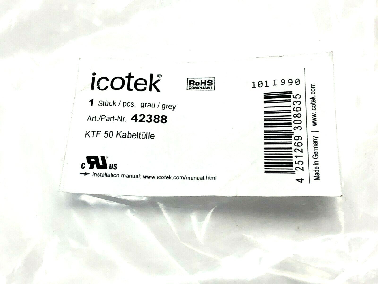Icotek 42388 Frame & Gland Grommet KTF 50 - Maverick Industrial Sales