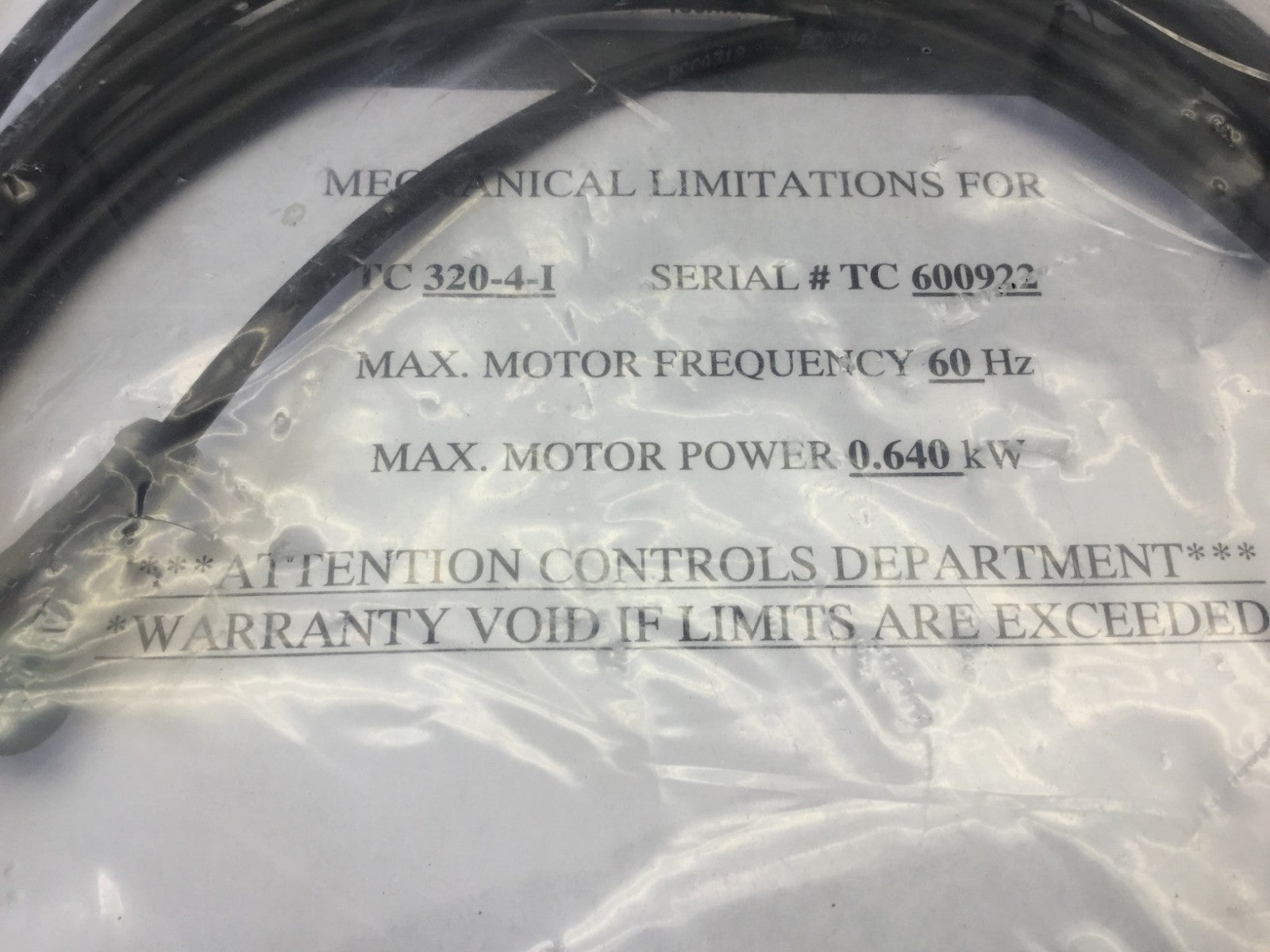 Weiss GmbH TC 320-4-I Connector Cable Max. Motor Power 0.640 kW - Maverick Industrial Sales