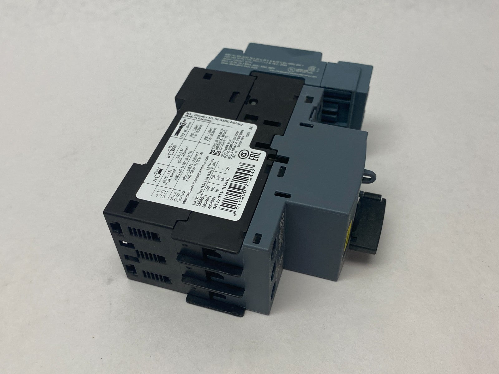 Siemens 3RV2011-1DA10 SIRIUS Motor Starter Circuit Breaker Size S00 3.2A - Maverick Industrial Sales