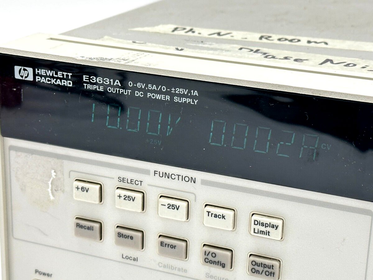 HP E3631A Triple Output DC Power Supply 0-6V 5A / 0-25V 1A NO COVER - Maverick Industrial Sales