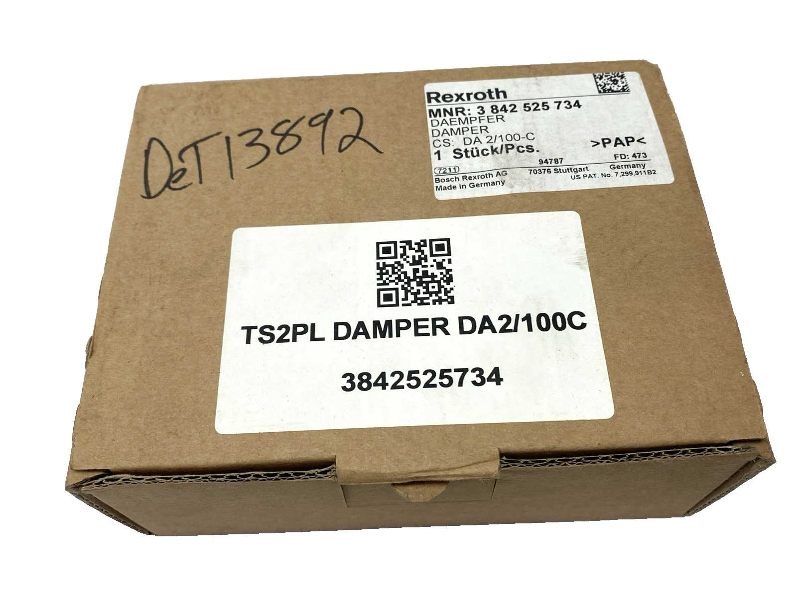 Rexroth DA 2/100-C Pneumatic Damper 3842525734 - Maverick Industrial Sales