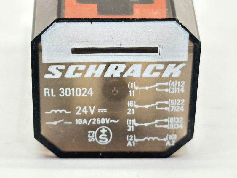 Schrack RL301024 SC3 S+ Plug-In Relay 11-Pin 24V 10A 250V LOT OF 3 - Maverick Industrial Sales