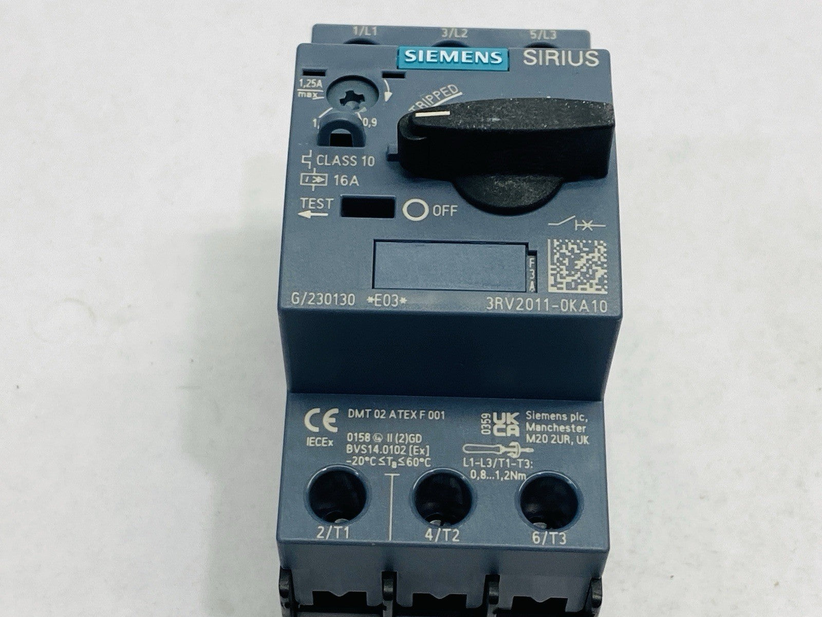 Siemens 3RV2011-0KA10 Circuit Breaker Class 10 0.9-1.25A 3-Pole - Maverick Industrial Sales