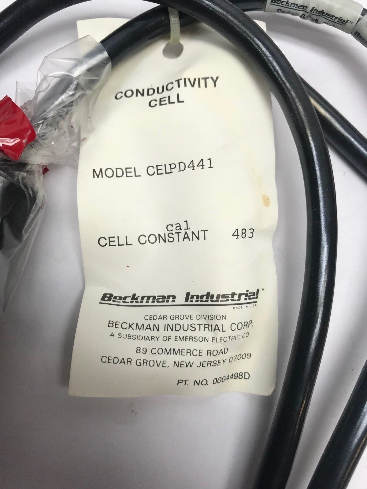 BI Beckman Industrial Precision Conductivity Cell, PD441, Constant - Maverick Industrial Sales
