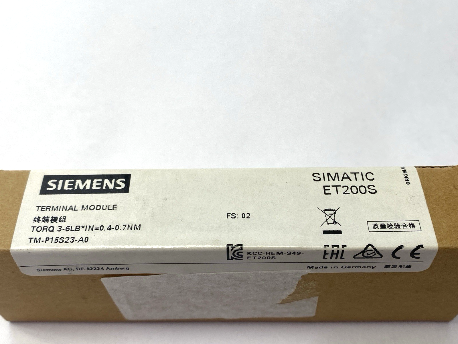 Siemens 6ES7 193-4CD20-0AA0 SIMATIC ET200S Terminal Module 15mm Width - Maverick Industrial Sales