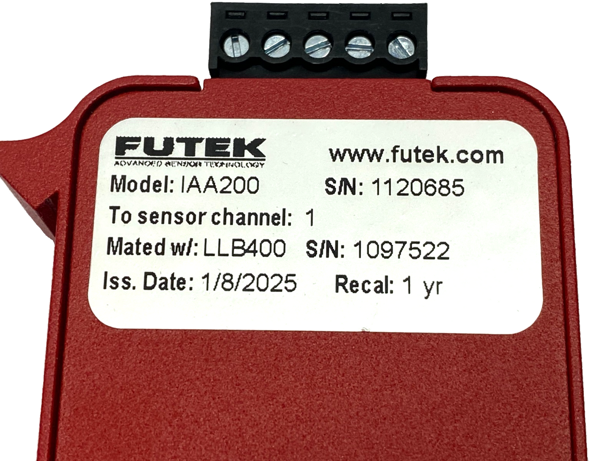 Futek IAA200 Strain Gauge Analog Amplifier, IP40, 16-26VDC, FSH04940 - Maverick Industrial Sales