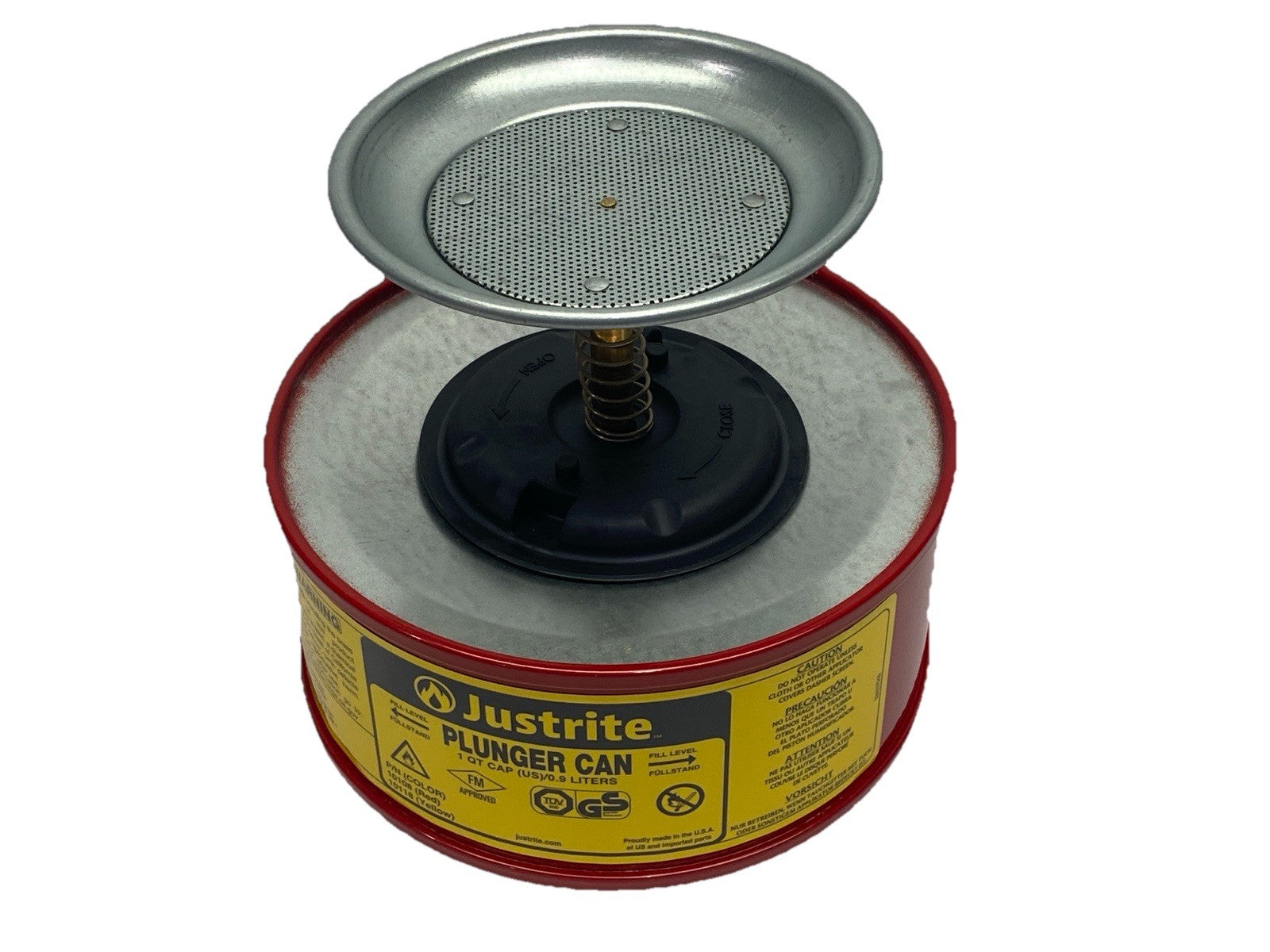 Justrite 10108 Plunger Can 1QT Red - Maverick Industrial Sales