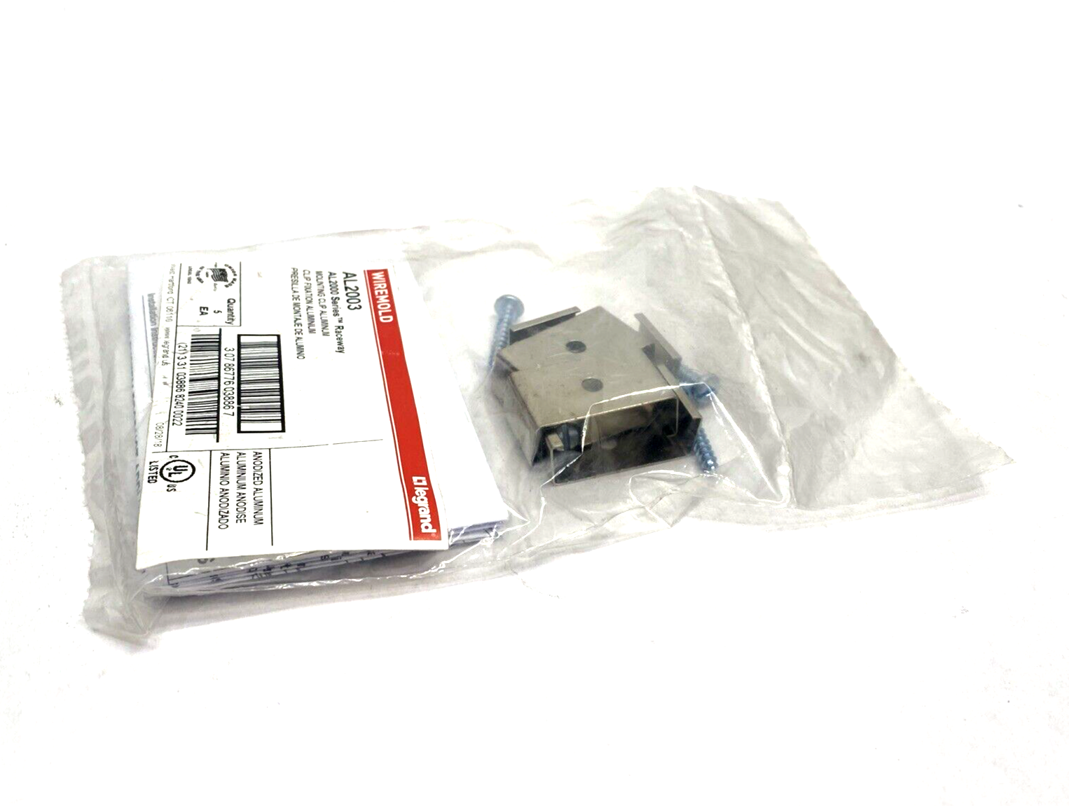 Legrand AL2003 Wiremold Spring Steel Mounting Clip PACK OF 5 - Maverick Industrial Sales