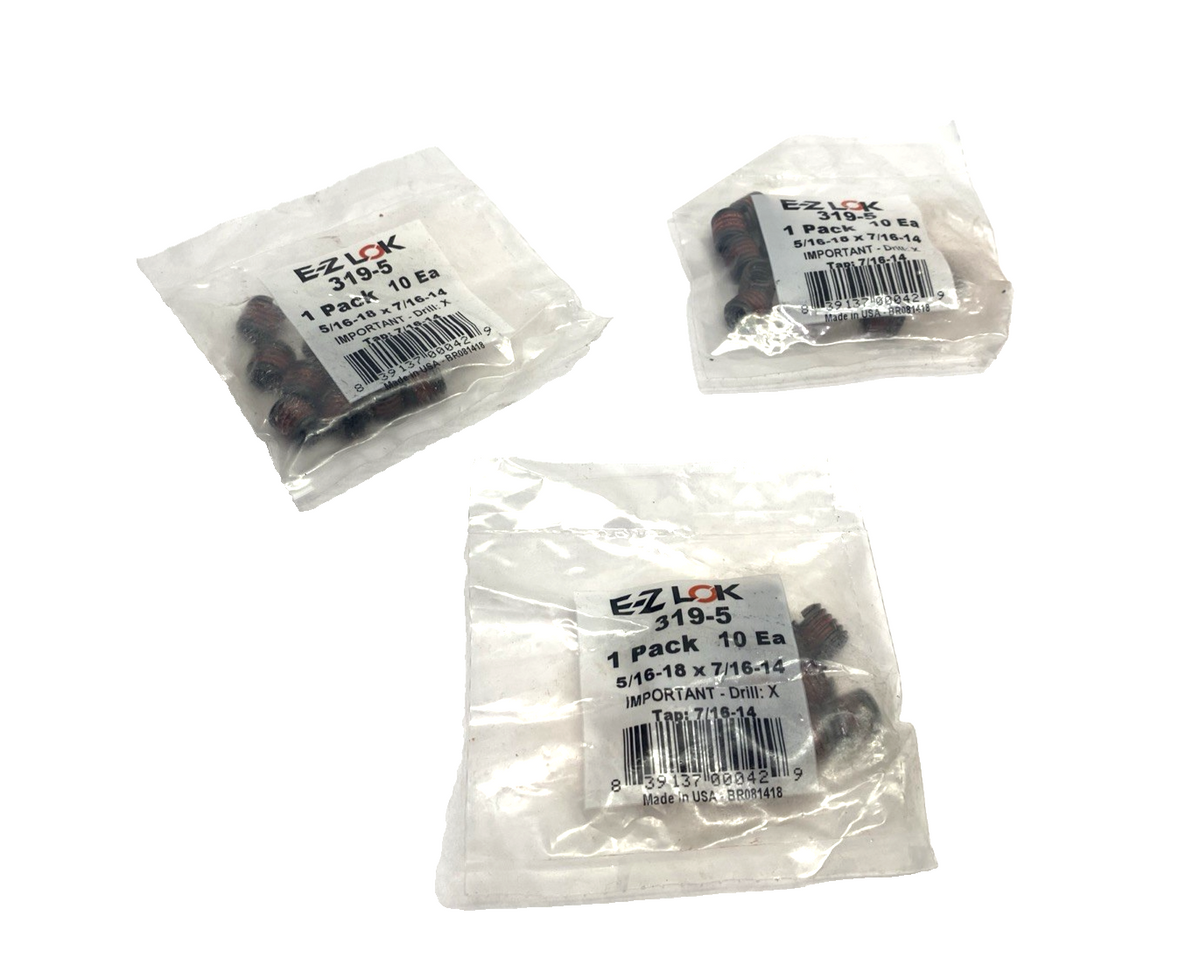 319-5 | E-Z LOK Threaded Insert, Carbon Steel, 5/16-18 x 7/16-14 LOT OF 30 - New - Maverick Industrial Sales